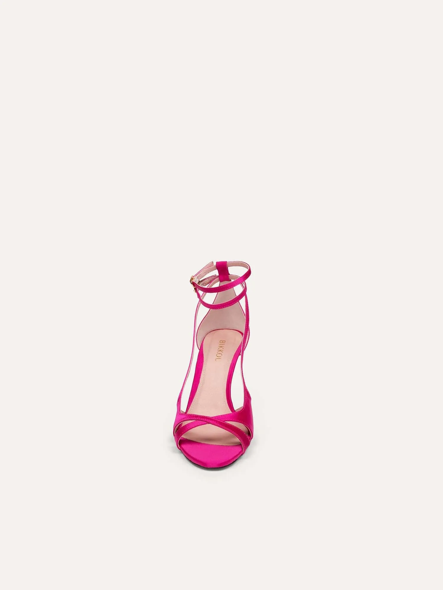 21 Uhr Drinks mit Freunden Vegane Riemchenpumps | Fuchsia Recycelter Satin