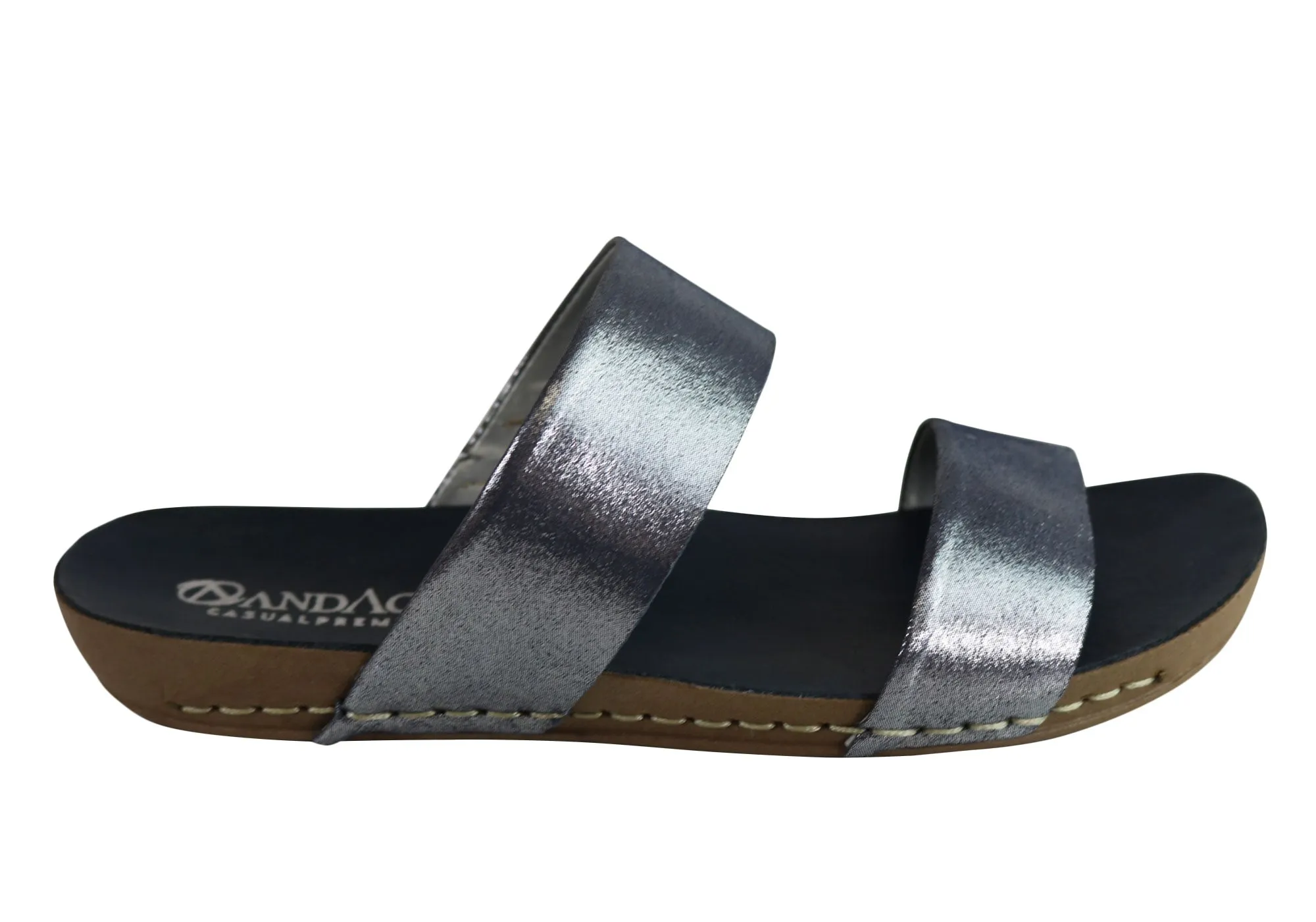 Andacco Mirage Damen Bequeme Leder Flache Sandalen Slides Hergestellt In Brasilien Andacco Schuhe