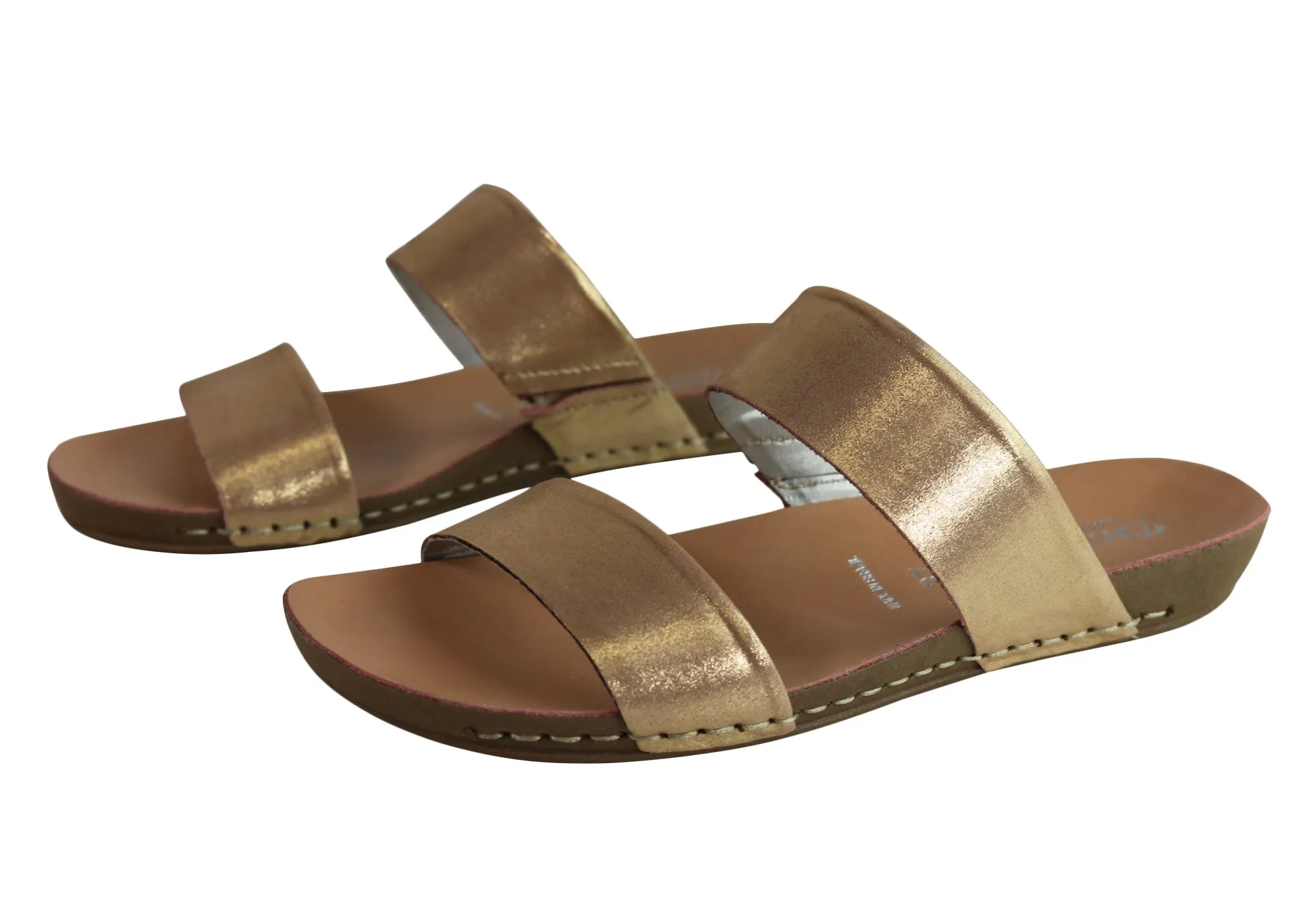 Andacco Mirage Damen Bequeme Leder Flache Sandalen Slides Hergestellt In Brasilien Andacco Schuhe