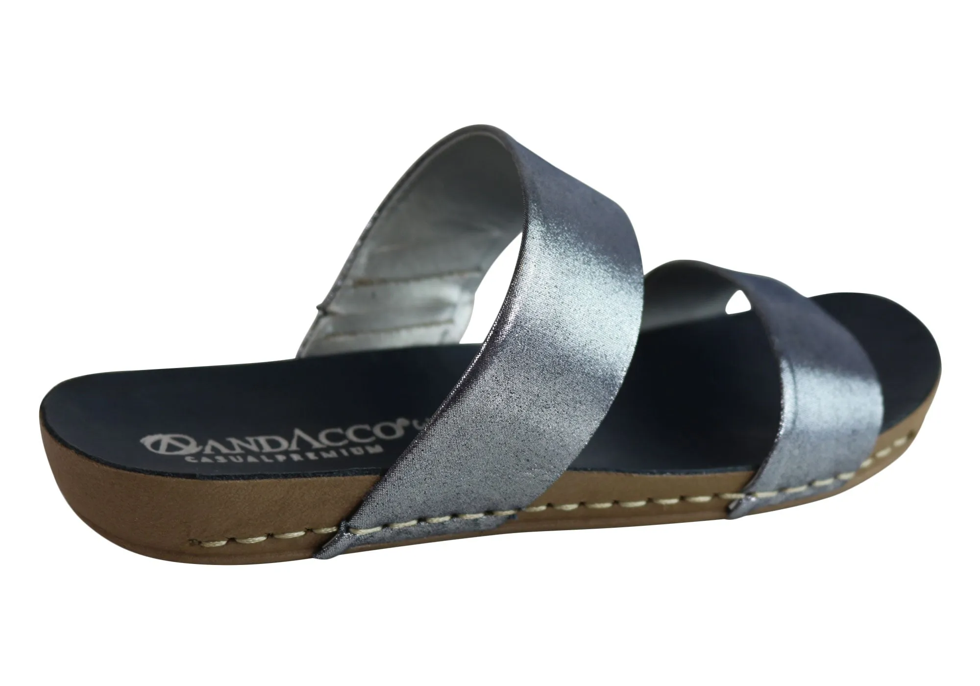 Andacco Mirage Damen Bequeme Leder Flache Sandalen Slides Hergestellt In Brasilien Andacco Schuhe