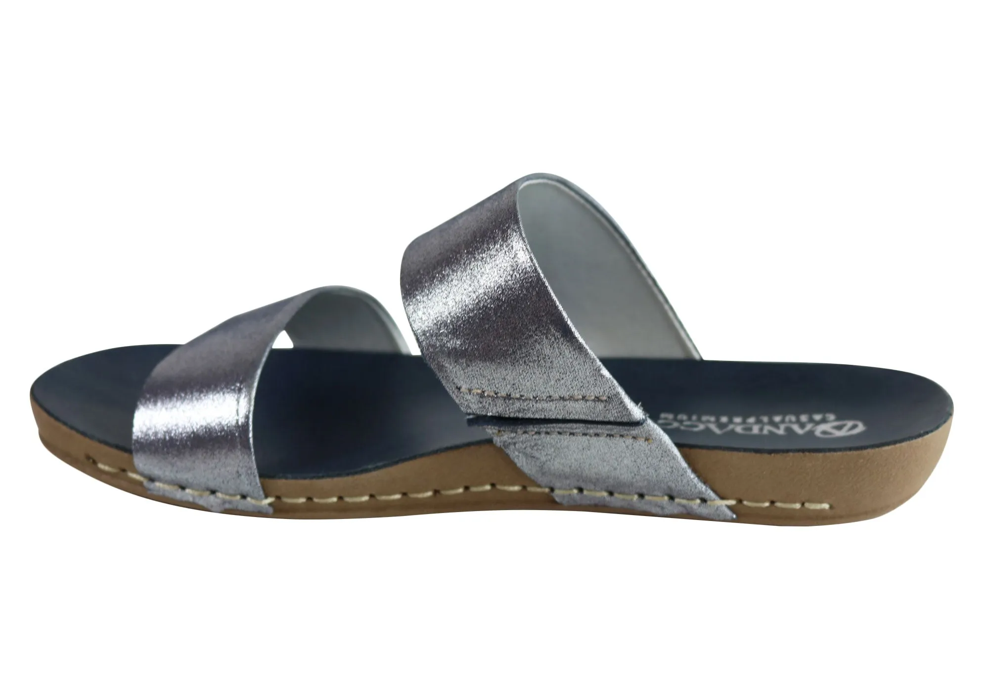 Andacco Mirage Damen Bequeme Leder Flache Sandalen Slides Hergestellt In Brasilien Andacco Schuhe