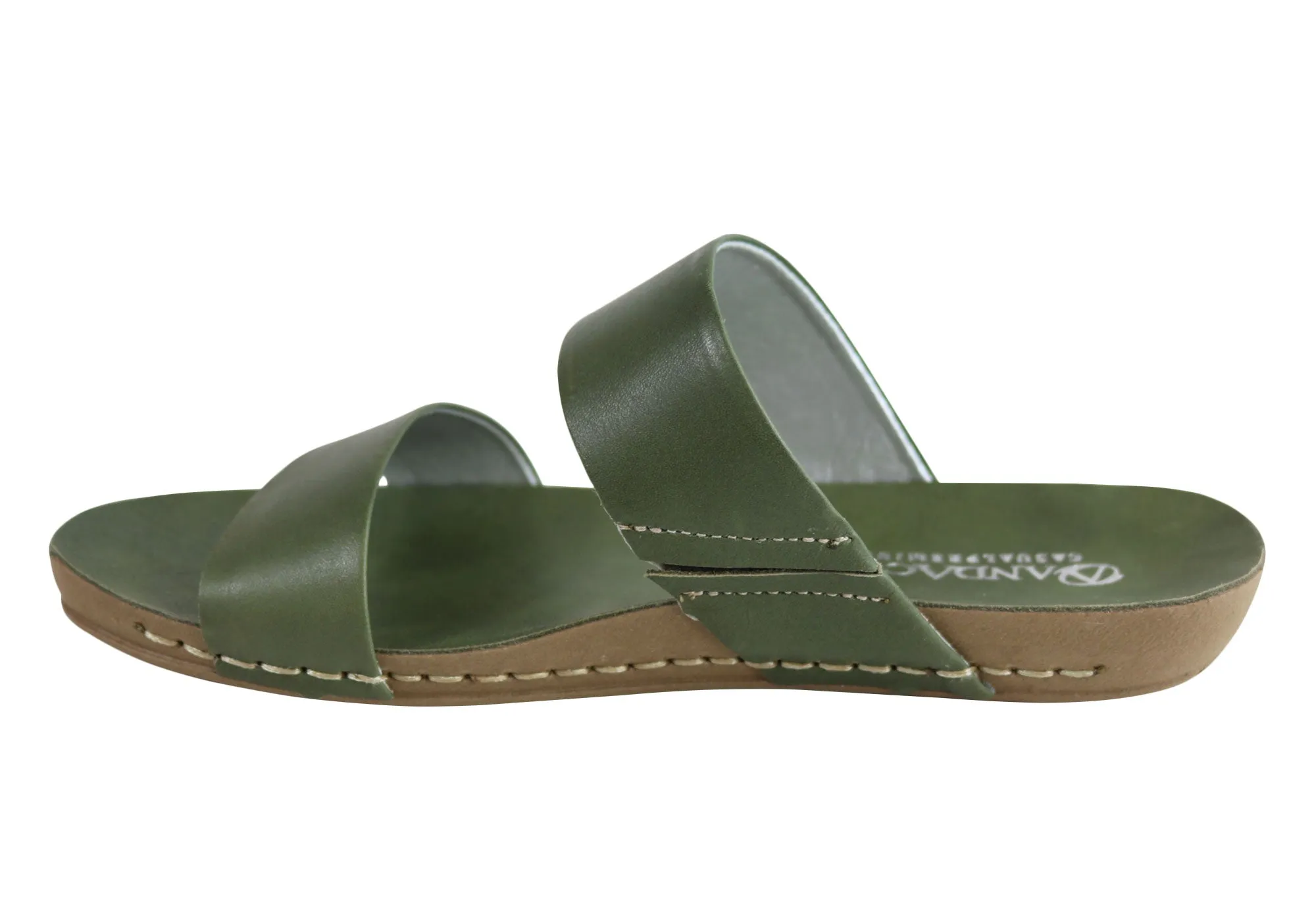 Andacco Mirage Damen Bequeme Leder Flache Sandalen Slides Hergestellt In Brasilien Andacco Schuhe