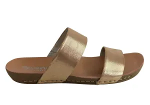 Andacco Mirage Damen Bequeme Leder Flache Sandalen Slides Hergestellt In Brasilien Andacco Schuhe