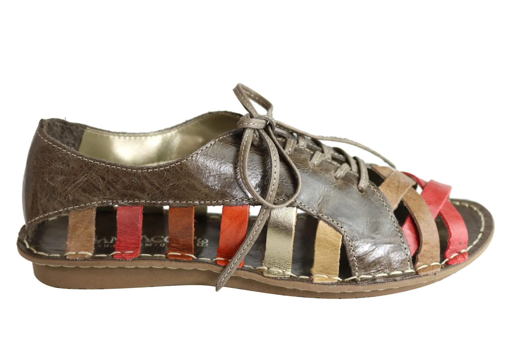 Andacco Petuna Damen Bequeme Flache Ledersandalen Hergestellt In Brasilien Andacco Schuhe