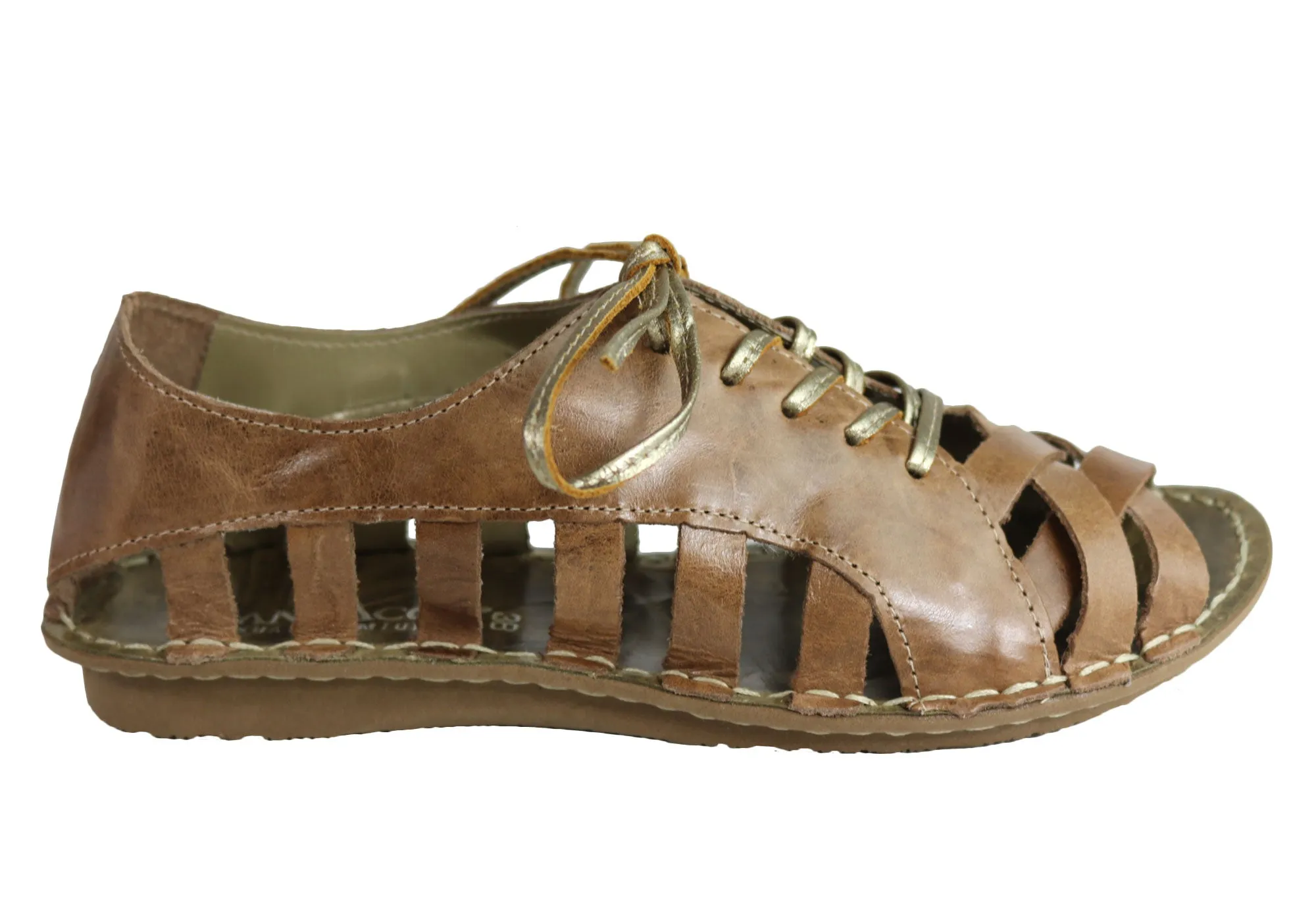 Andacco Petuna Damen Bequeme Flache Ledersandalen Hergestellt In Brasilien Andacco Schuhe