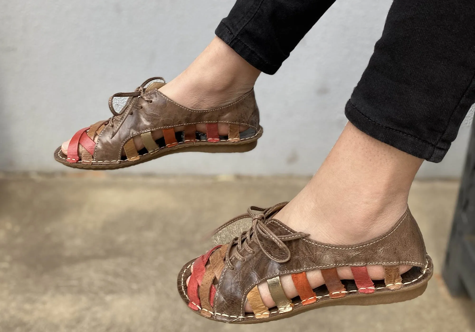 Andacco Petuna Damen Bequeme Flache Ledersandalen Hergestellt In Brasilien Andacco Schuhe