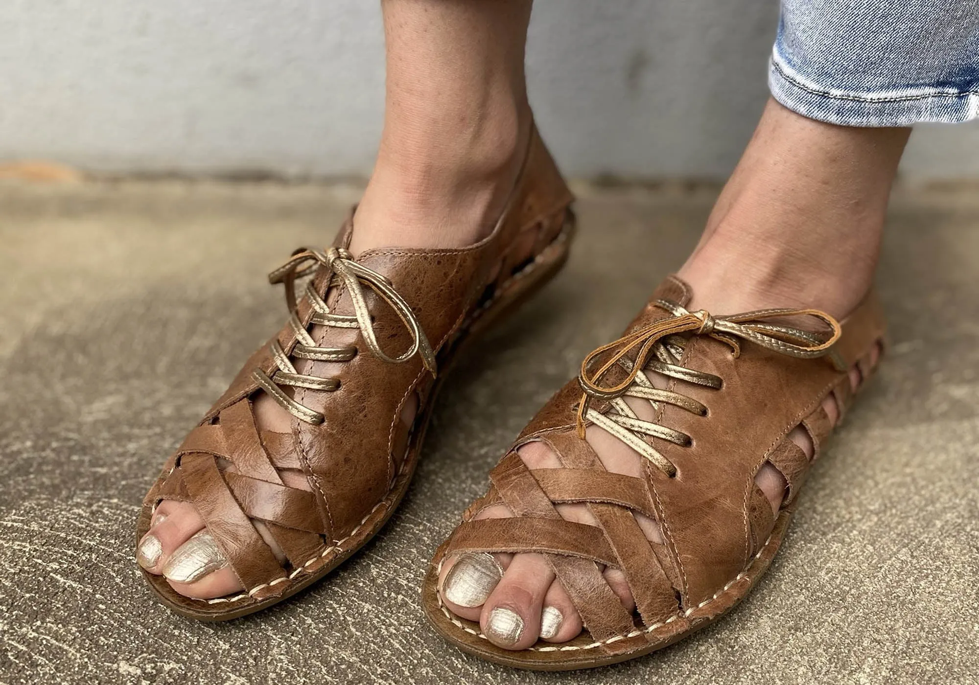 Andacco Petuna Damen Bequeme Flache Ledersandalen Hergestellt In Brasilien Andacco Schuhe