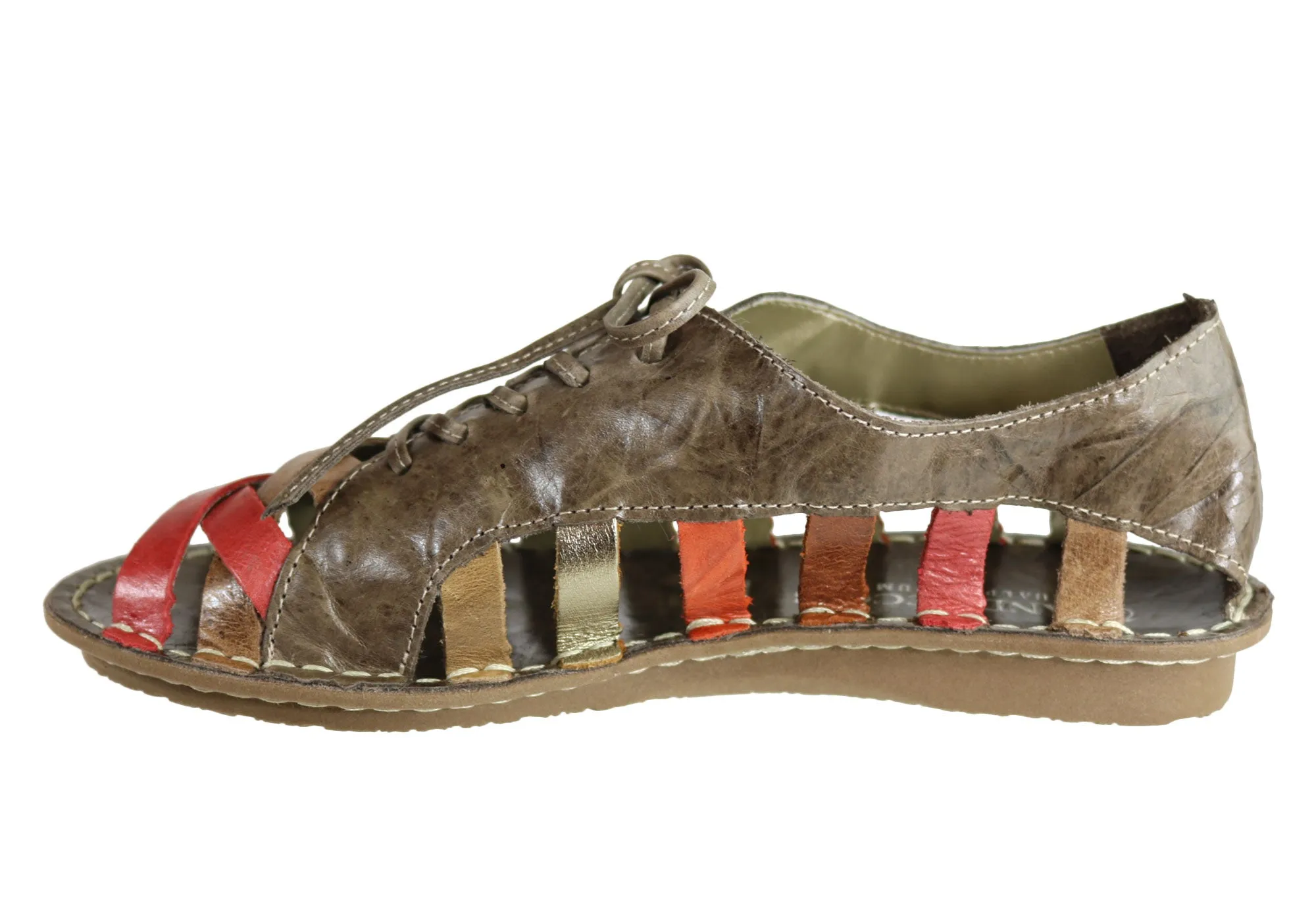 Andacco Petuna Damen Bequeme Flache Ledersandalen Hergestellt In Brasilien Andacco Schuhe