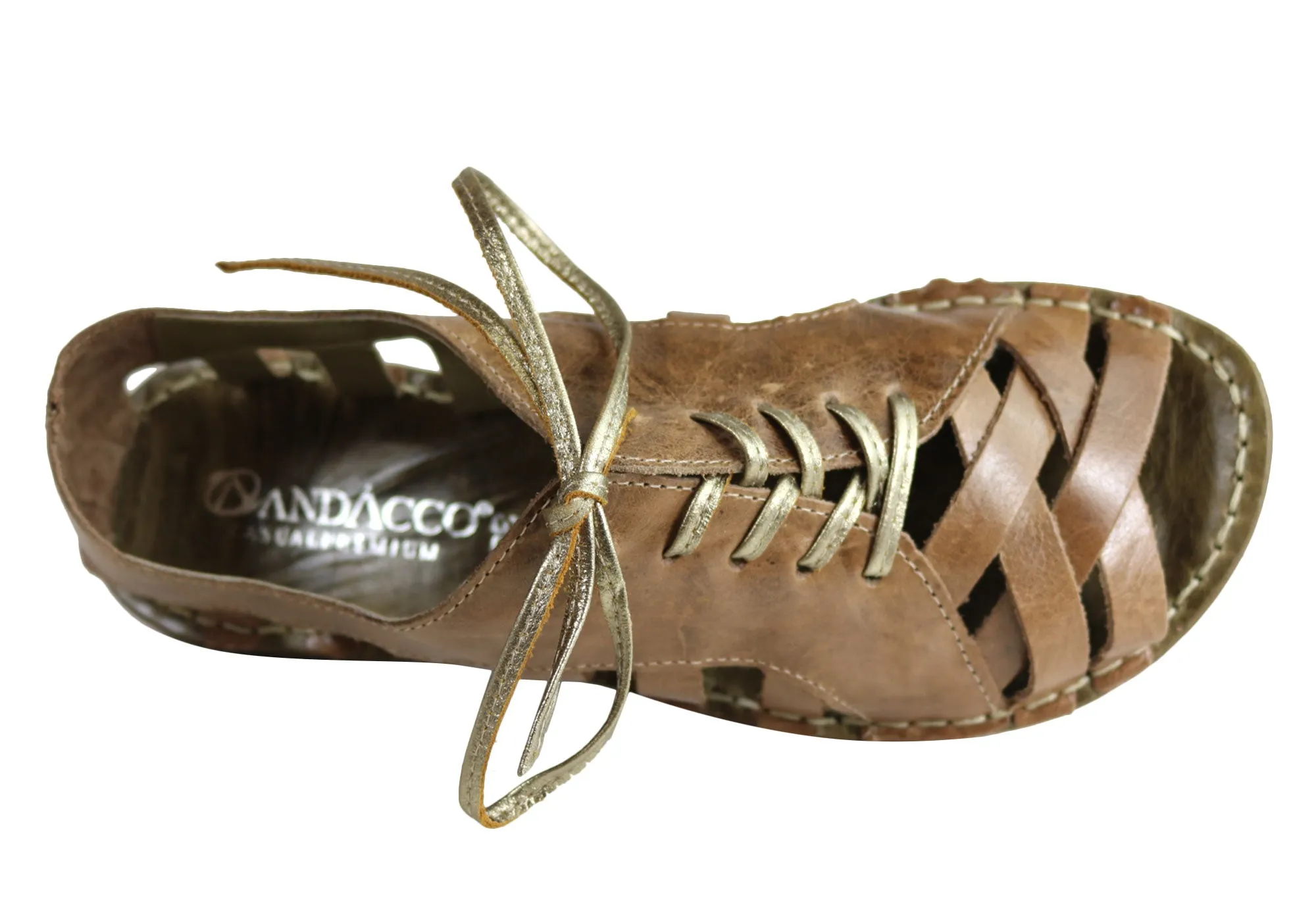 Andacco Petuna Damen Bequeme Flache Ledersandalen Hergestellt In Brasilien Andacco Schuhe
