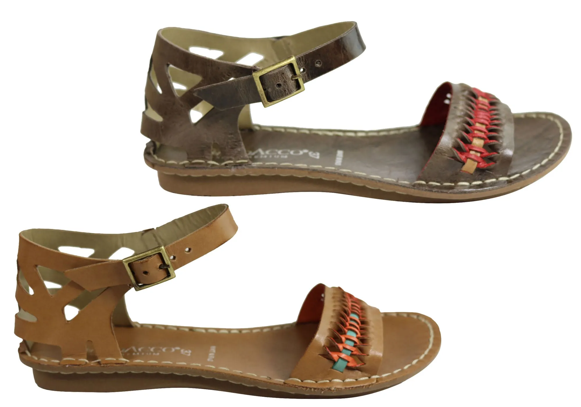 Andacco Seattle Damen Bequeme Flache Ledersandalen Hergestellt In Brasilien Andacco Schuhe
