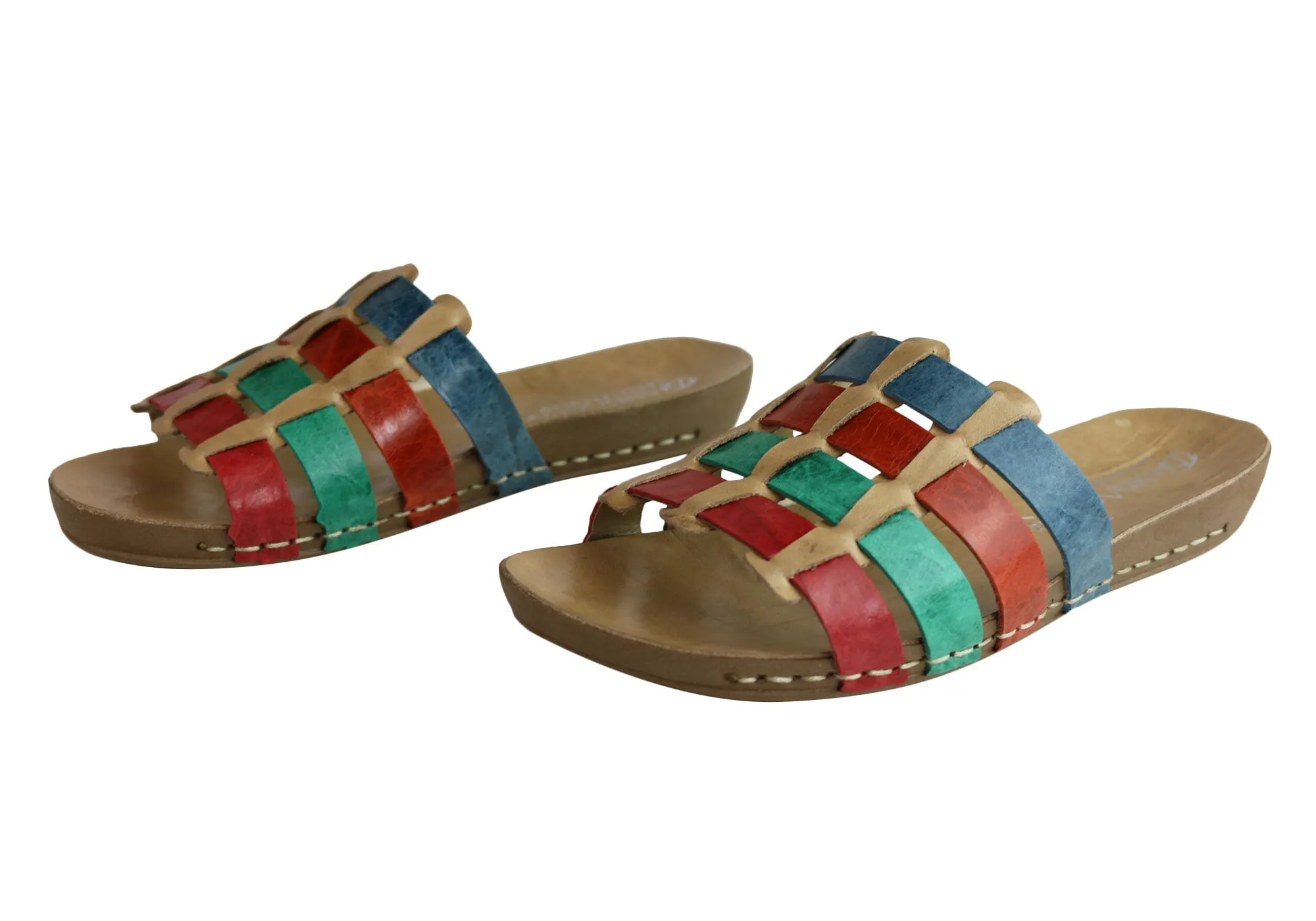 Andacco Sorrento Damen Comfort Leder Schlupfsandalen Hergestellt in Brasilien Andacco Schuhe