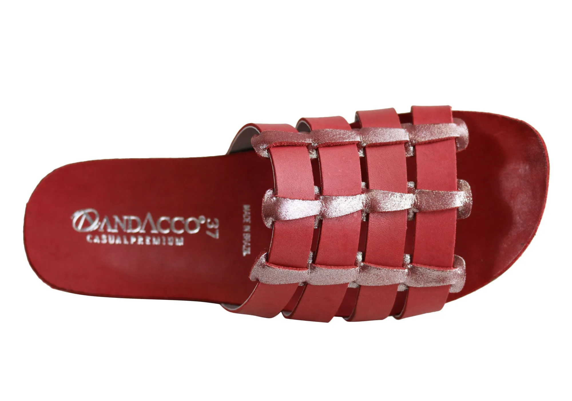Andacco Sorrento Damen Comfort Leder Schlupfsandalen Hergestellt in Brasilien Andacco Schuhe