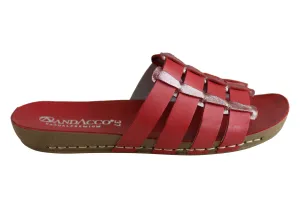 Andacco Sorrento Damen Comfort Leder Schlupfsandalen Hergestellt in Brasilien Andacco Schuhe