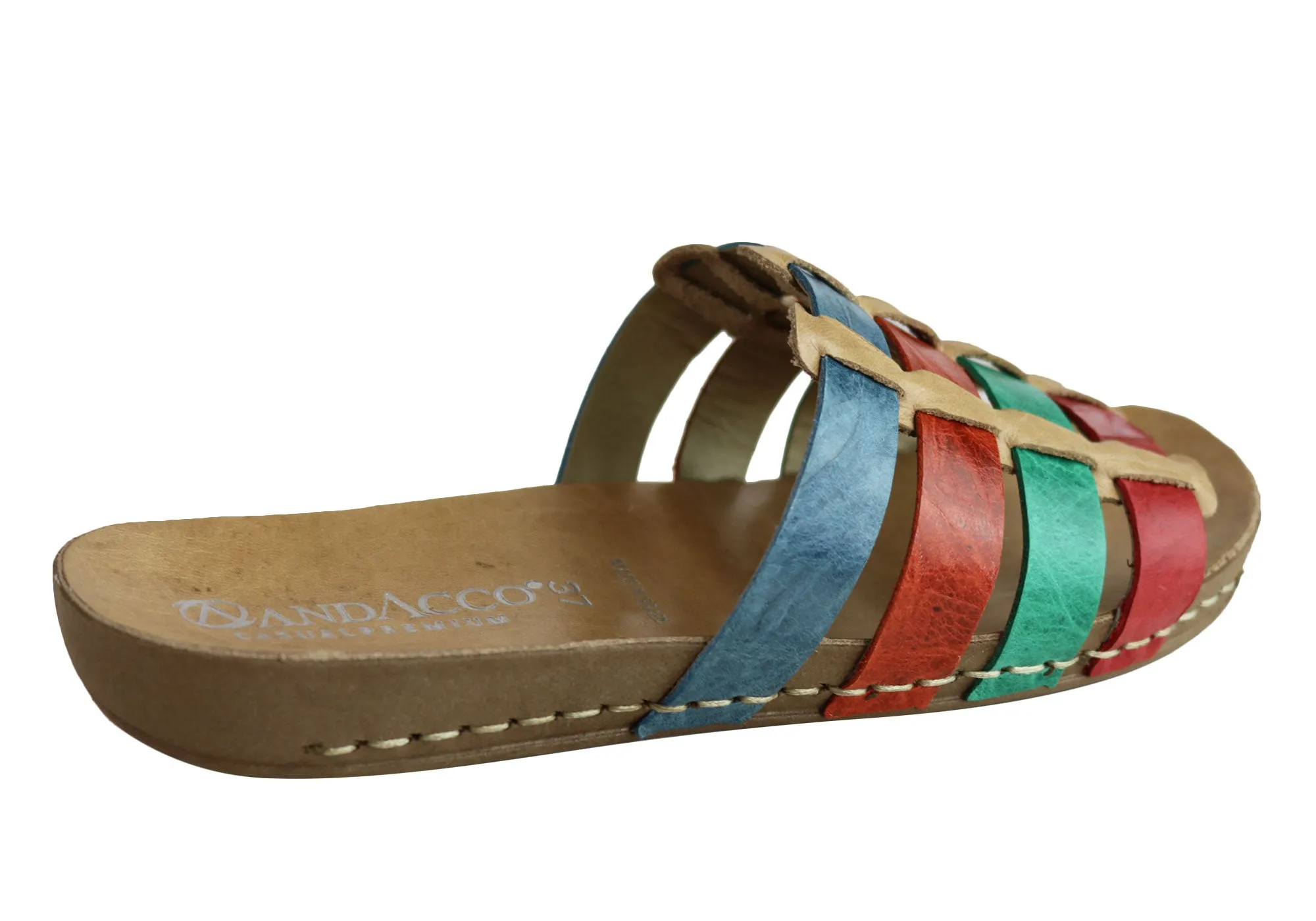 Andacco Sorrento Damen Comfort Leder Schlupfsandalen Hergestellt in Brasilien Andacco Schuhe