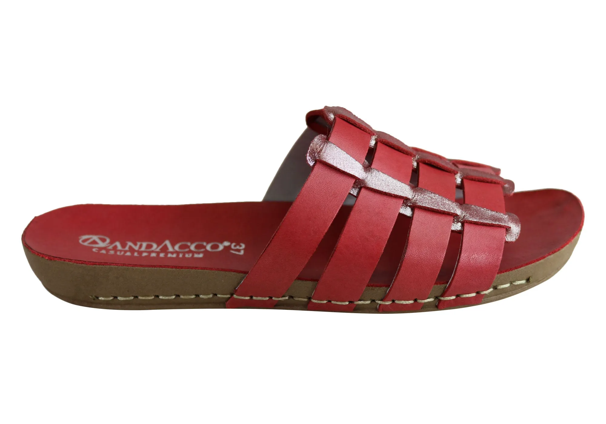 Andacco Sorrento Damen Comfort Leder Schlupfsandalen Hergestellt in Brasilien Andacco Schuhe