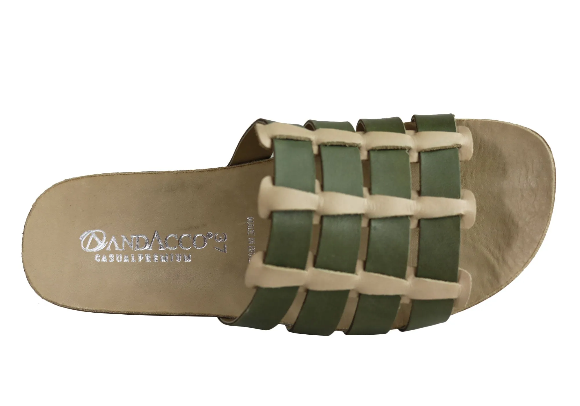 Andacco Sorrento Damen Comfort Leder Schlupfsandalen Hergestellt in Brasilien Andacco Schuhe
