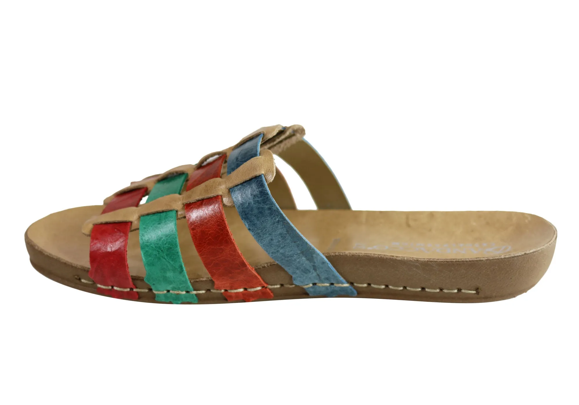 Andacco Sorrento Damen Comfort Leder Schlupfsandalen Hergestellt in Brasilien Andacco Schuhe