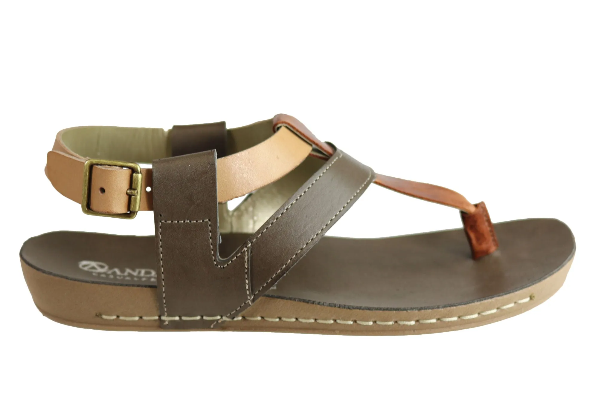 Andacco Yory Damen Bequeme Flache Ledersandalen Hergestellt In Brasilien Andacco Schuhe