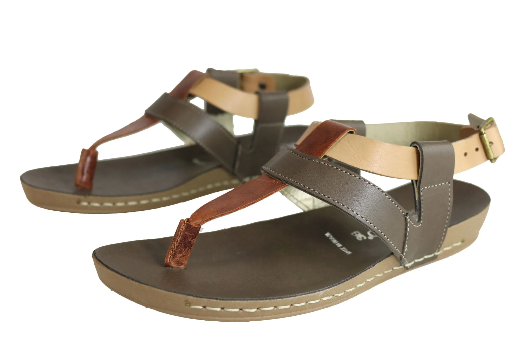 Andacco Yory Damen Bequeme Flache Ledersandalen Hergestellt In Brasilien Andacco Schuhe