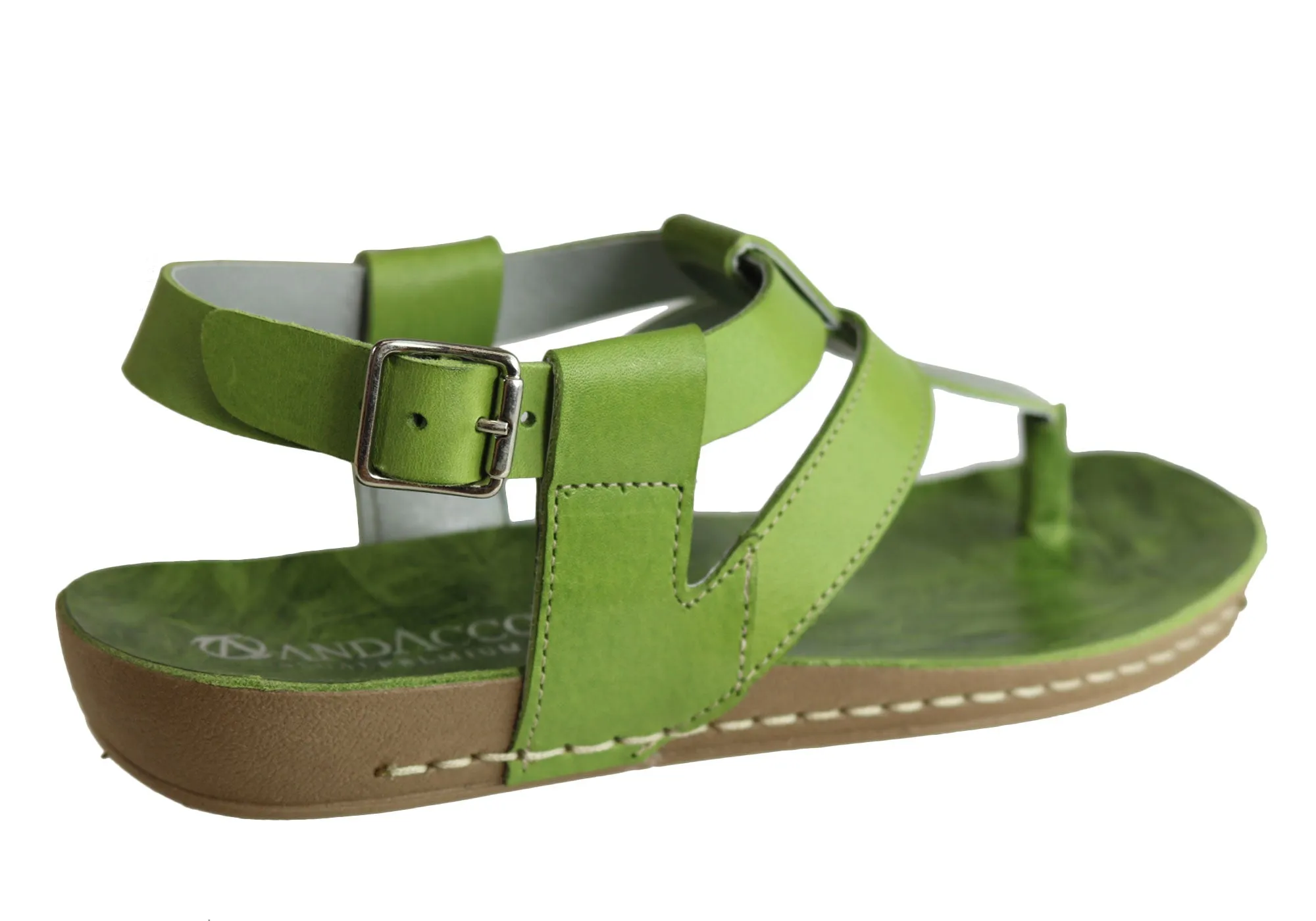 Andacco Yory Damen Bequeme Flache Ledersandalen Hergestellt In Brasilien Andacco Schuhe