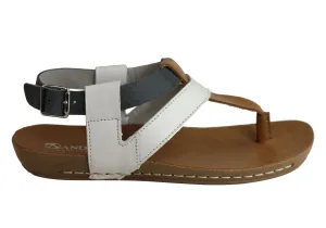 Andacco Yory Damen Bequeme Flache Ledersandalen Hergestellt In Brasilien Andacco Schuhe