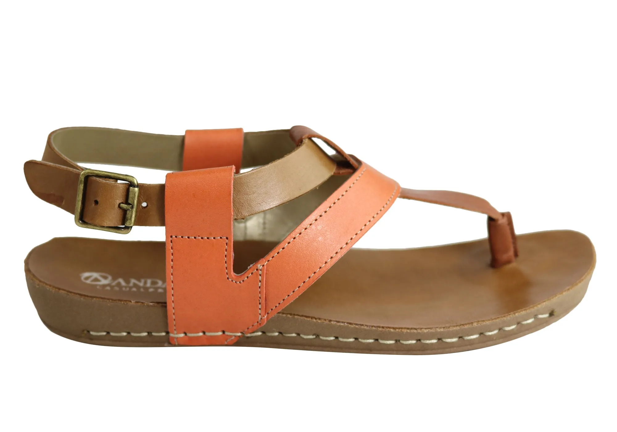 Andacco Yory Damen Bequeme Flache Ledersandalen Hergestellt In Brasilien Andacco Schuhe