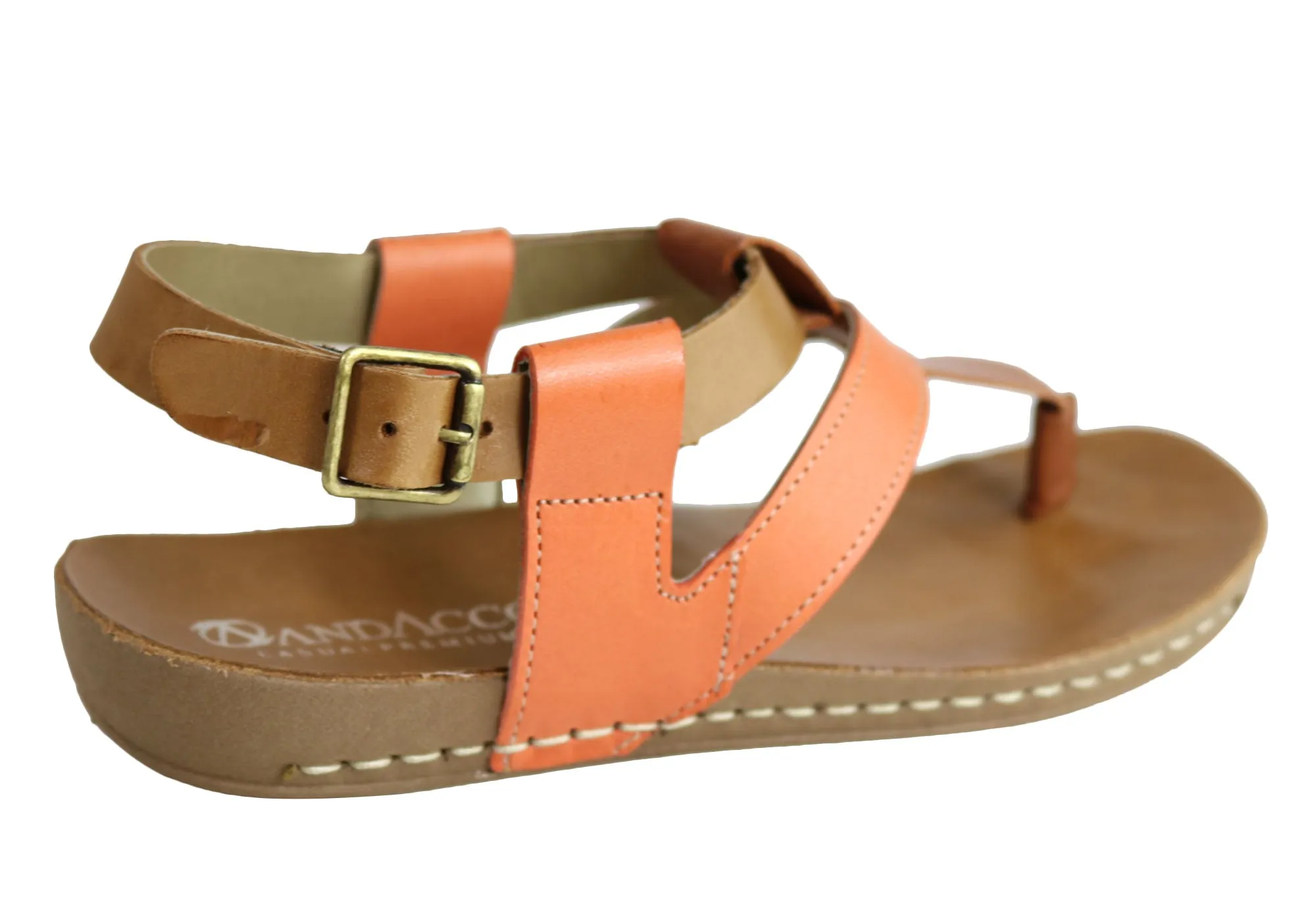 Andacco Yory Damen Bequeme Flache Ledersandalen Hergestellt In Brasilien Andacco Schuhe