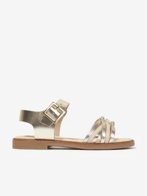 Andanines Mädchen Leder Sandalen in Gold