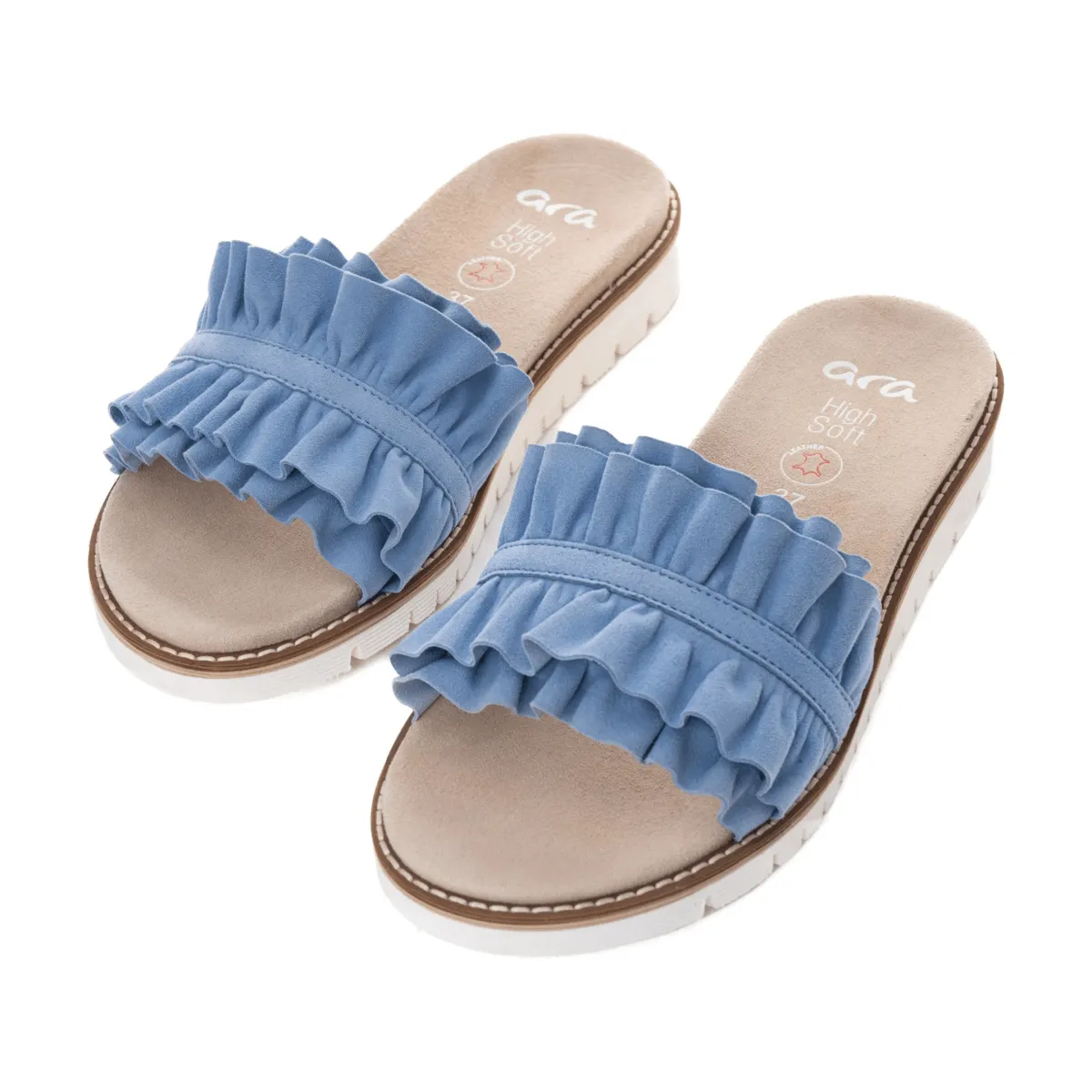 Ara Damen-Schuhe Keyes in Azurblau aus Wildleder