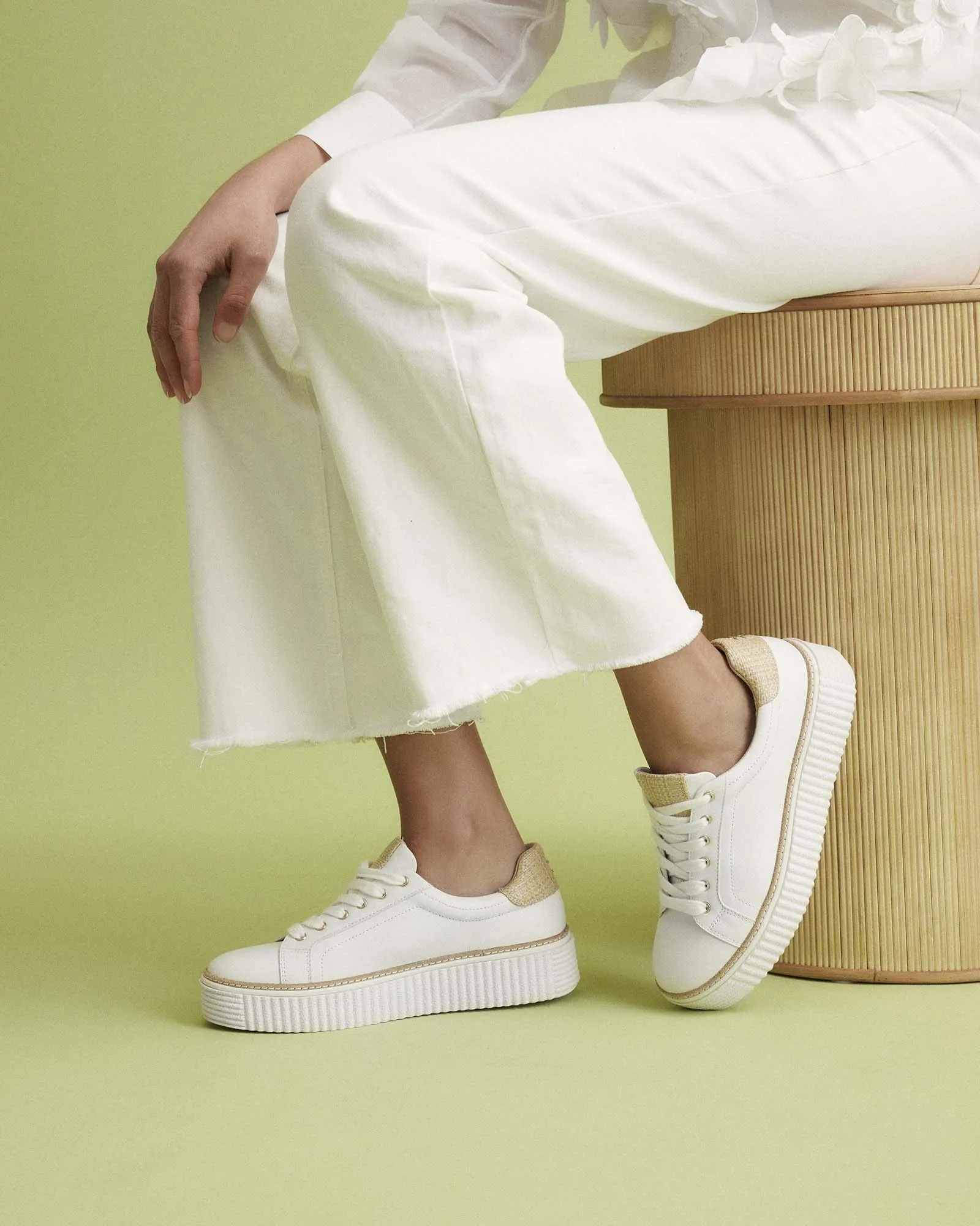 ARIANNA SNEAKERS WEIß RAFFIA
