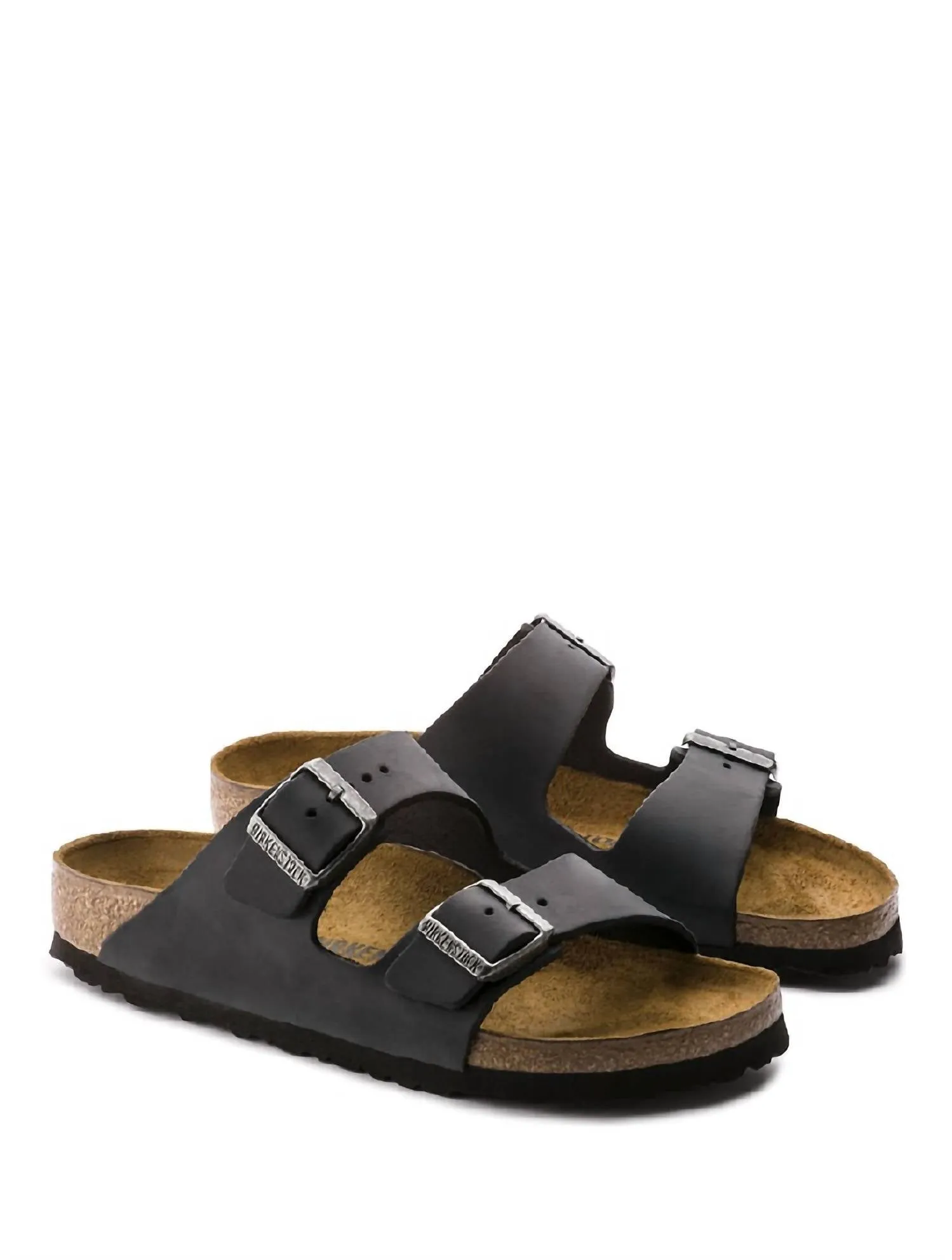 Arizona Öl-Leder Sandale in Schwarz