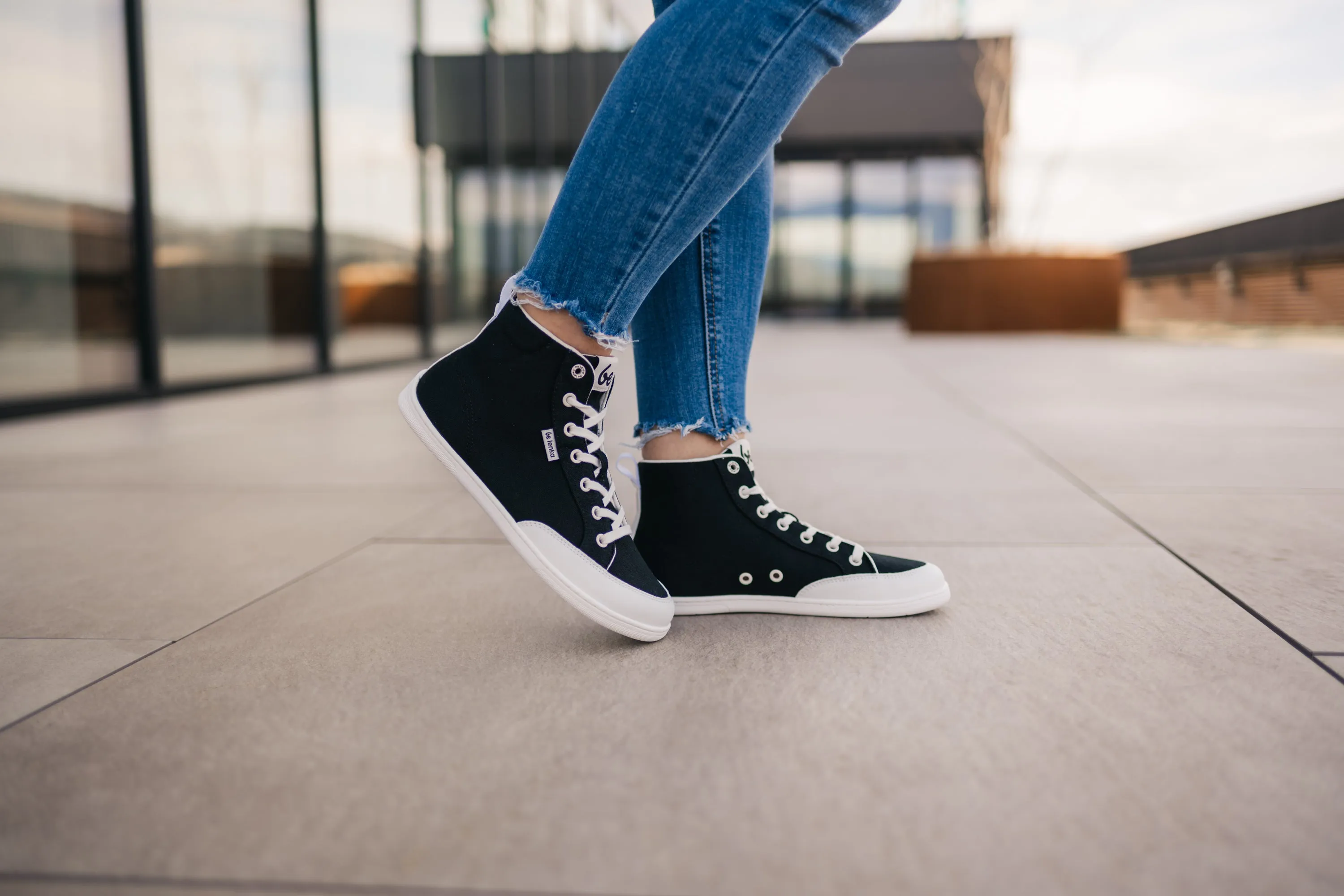 Barfuß-Sneakers Be Lenka Rebound - High Top - Schwarz & Weiß Schuhe_Be Lenka_Schuhwerk