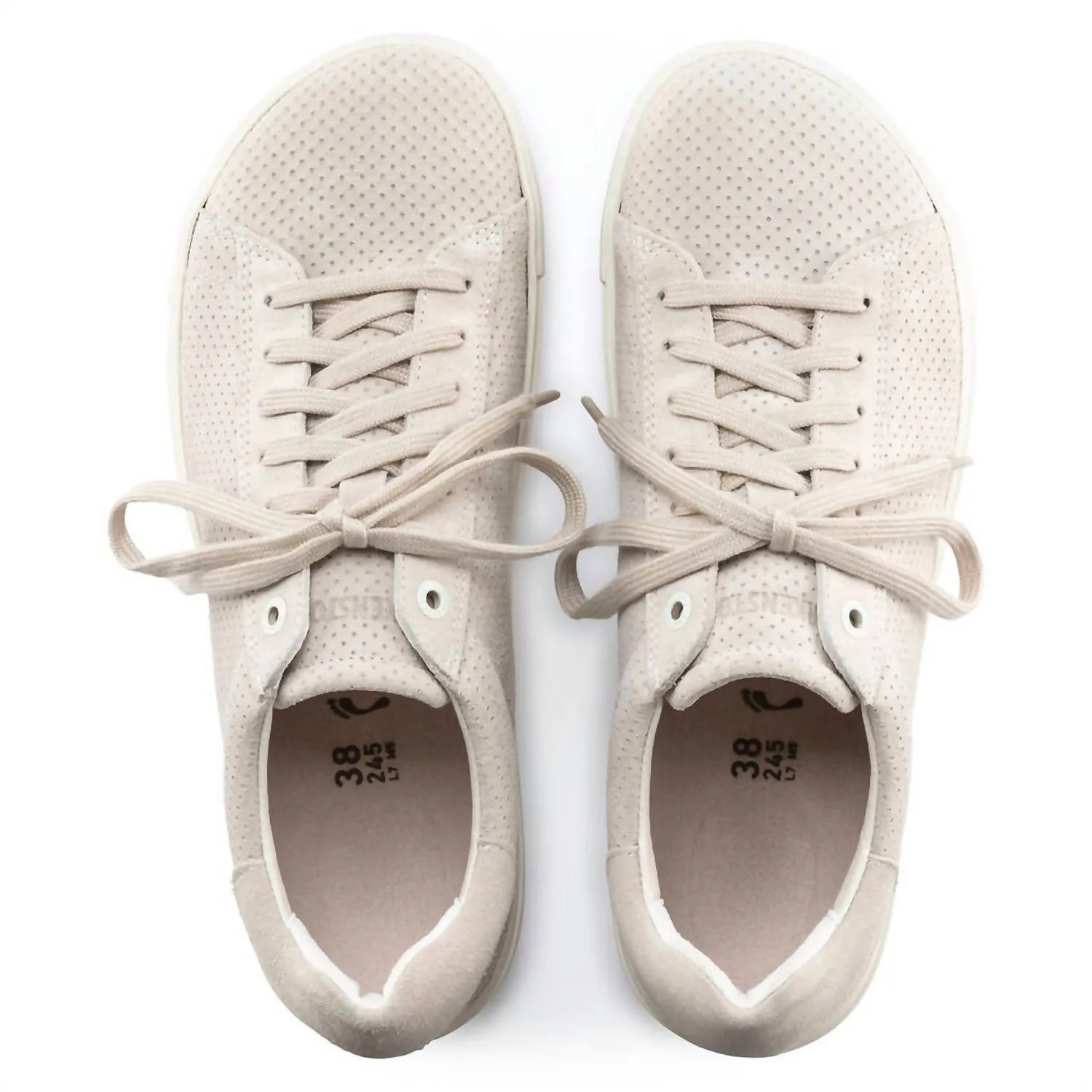 Gebogenes Sneaker-Modell mit geprägtem Panel in Antikweiß