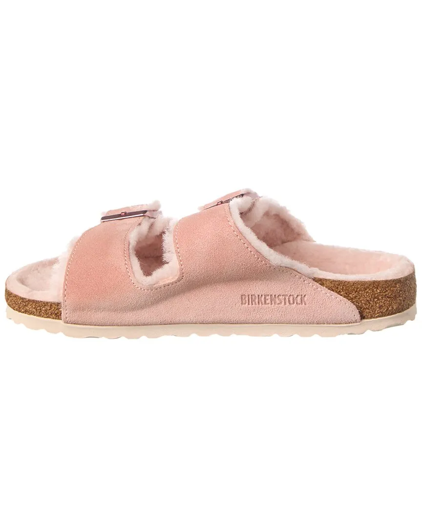Birkenstock Arizona Schmal Wildleder & Shearling Sandale