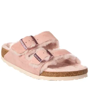 Birkenstock Arizona Schmal Wildleder & Shearling Sandale