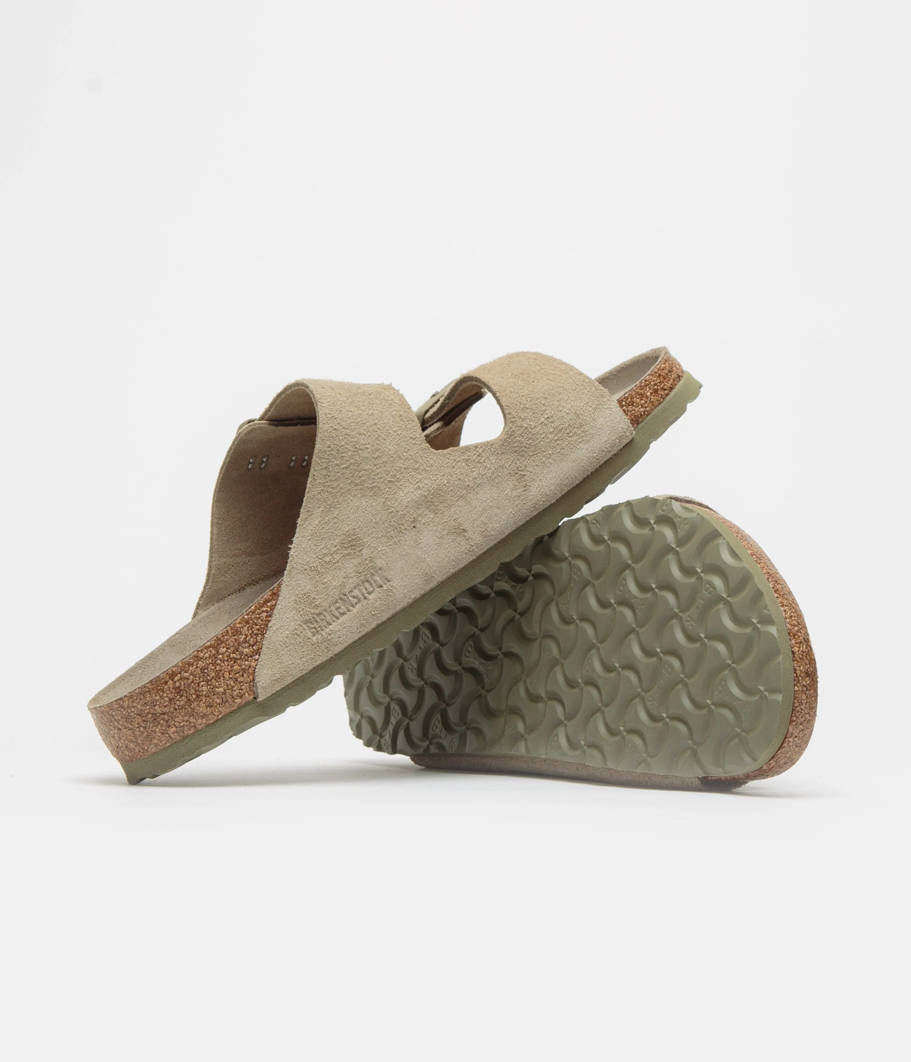 Birkenstock Arizona SFB Sandalen - Verblasstes Khaki Birkenstock Schuhe