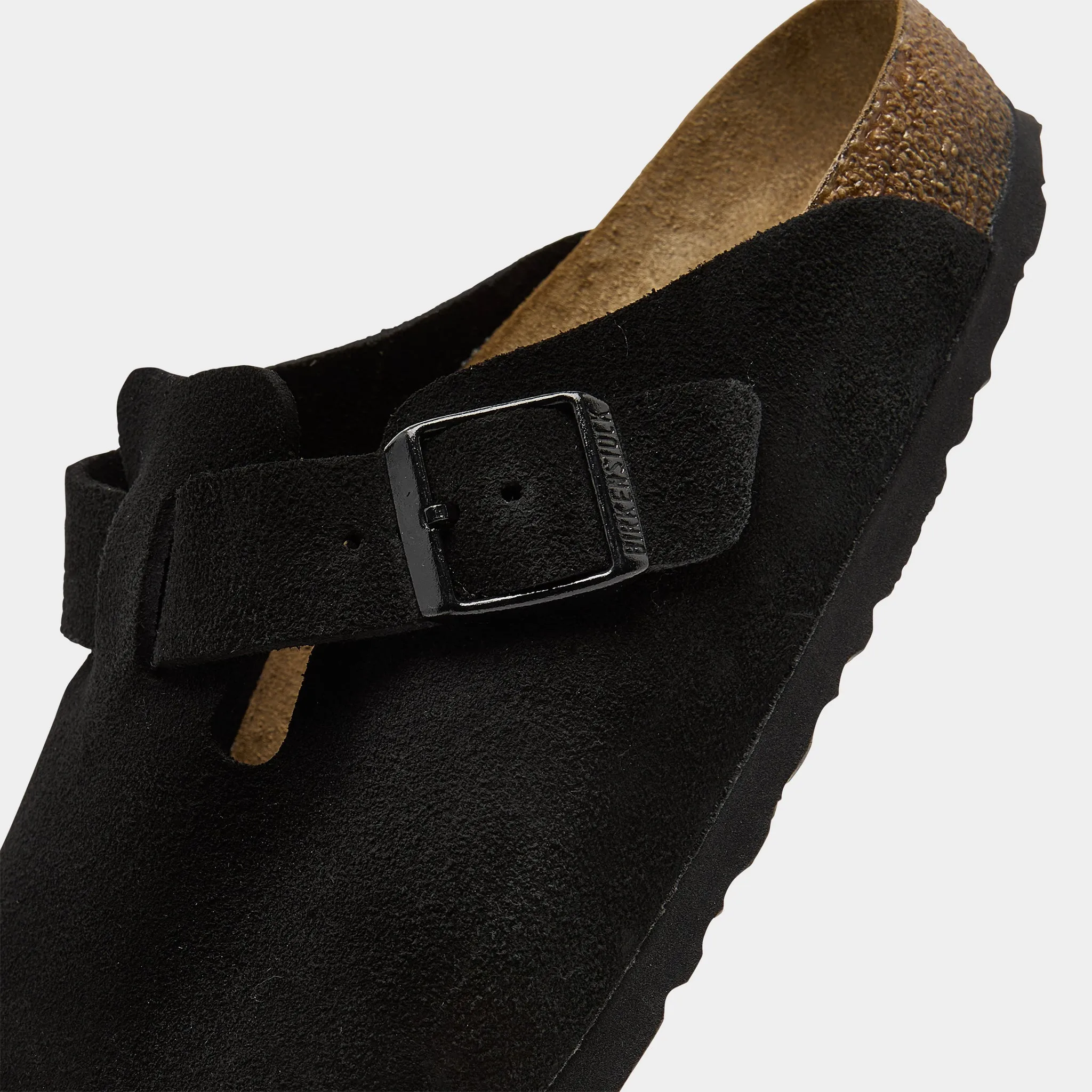 Birkenstock Boston Wildleder / Schwarze Birkenstock-Schuhe