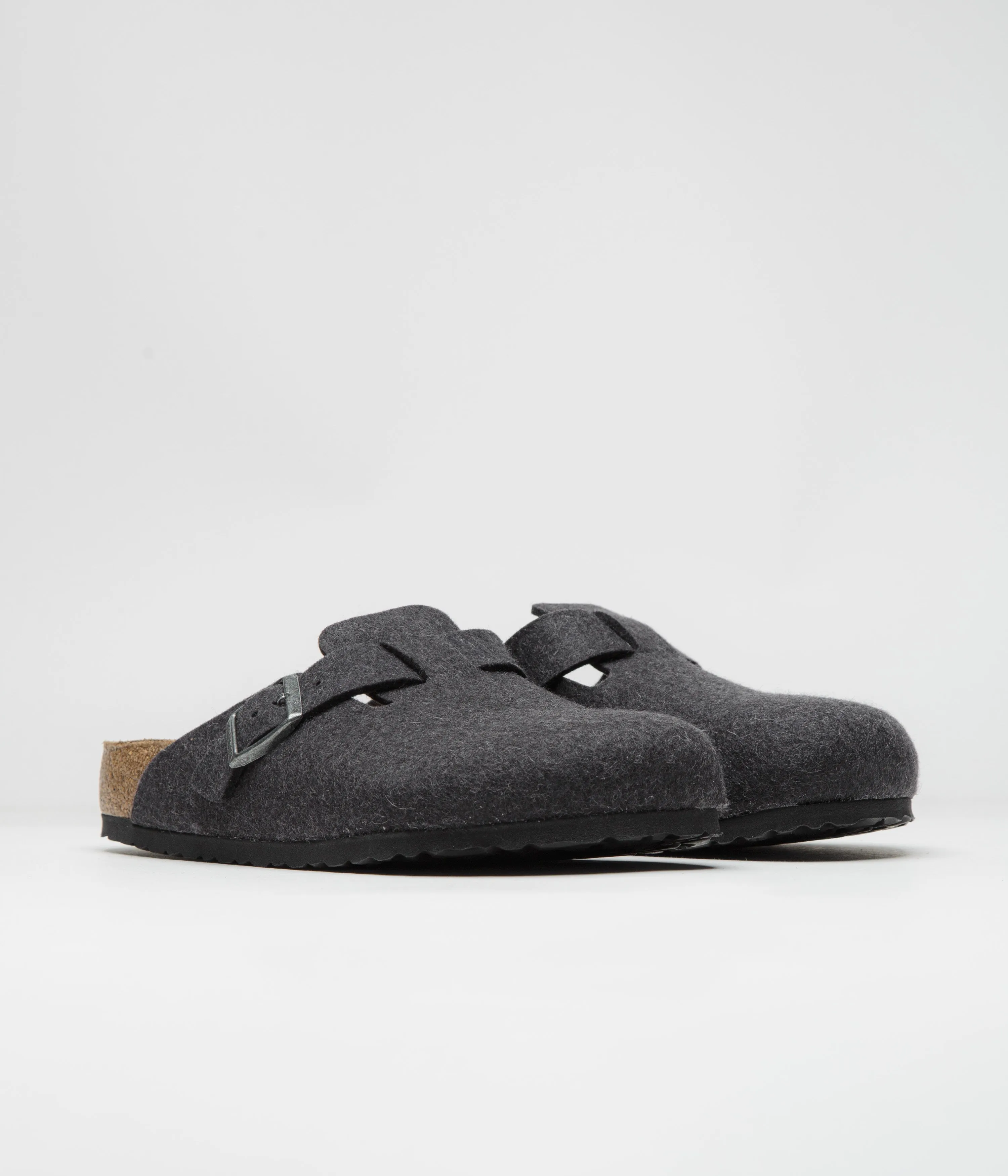 Birkenstock Boston Woll-Sandalen - Anthrazit Birkenstock Schuhe