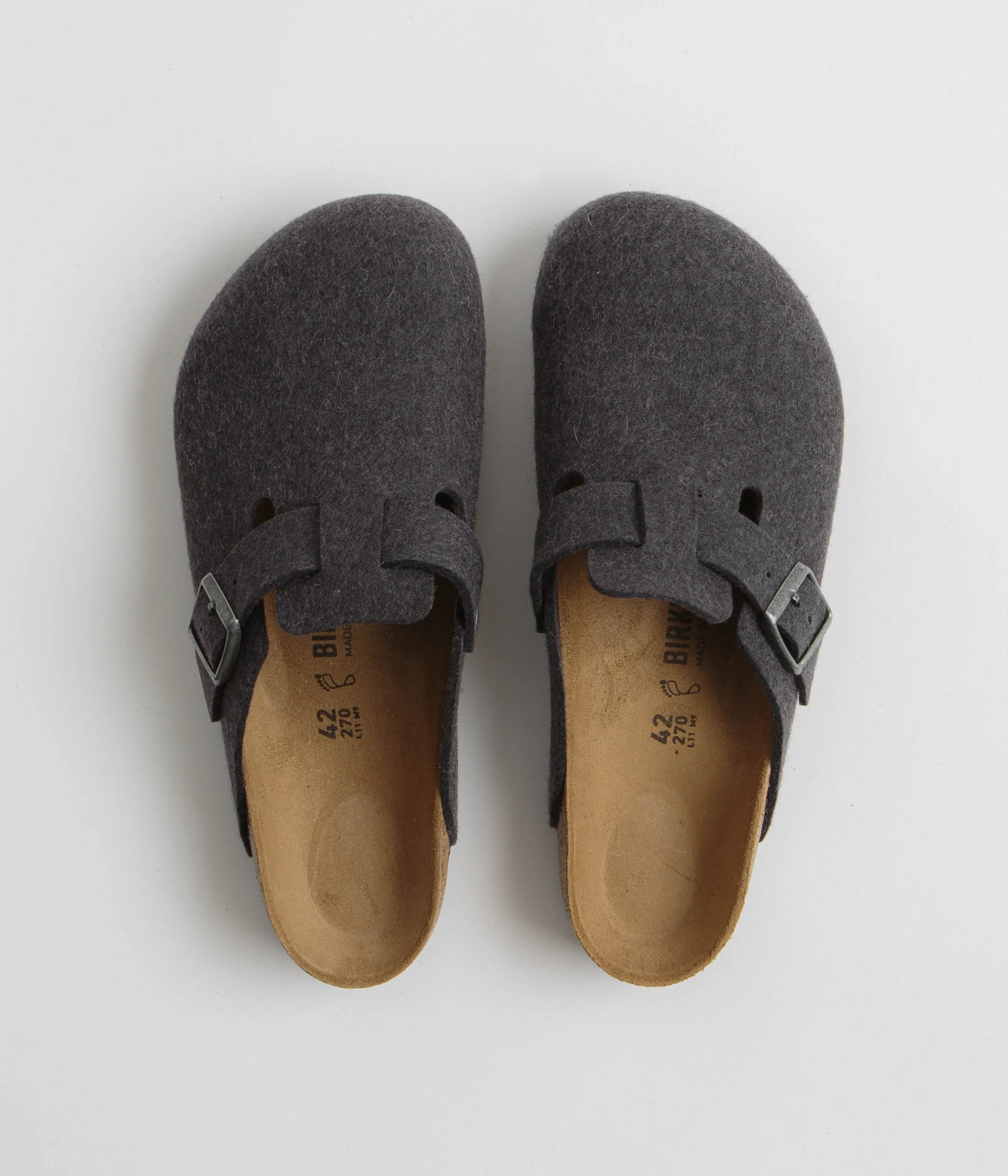 Birkenstock Boston Woll-Sandalen - Anthrazit Birkenstock Schuhe