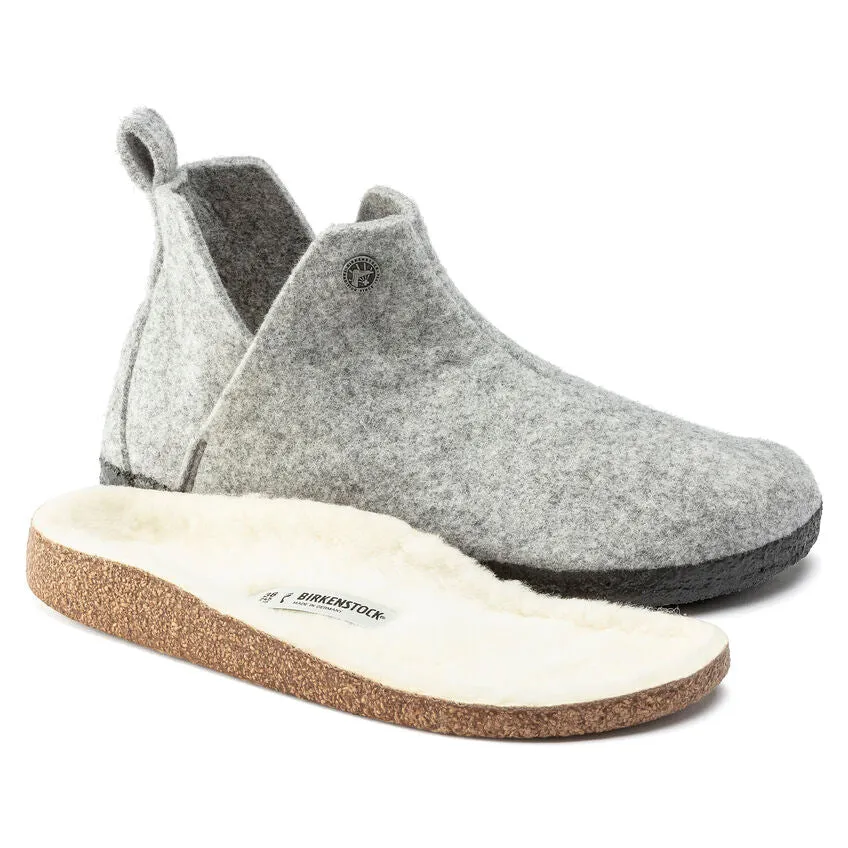 Birkenstock Schuhe Andermatt Wolle/Shearling Hellgrau