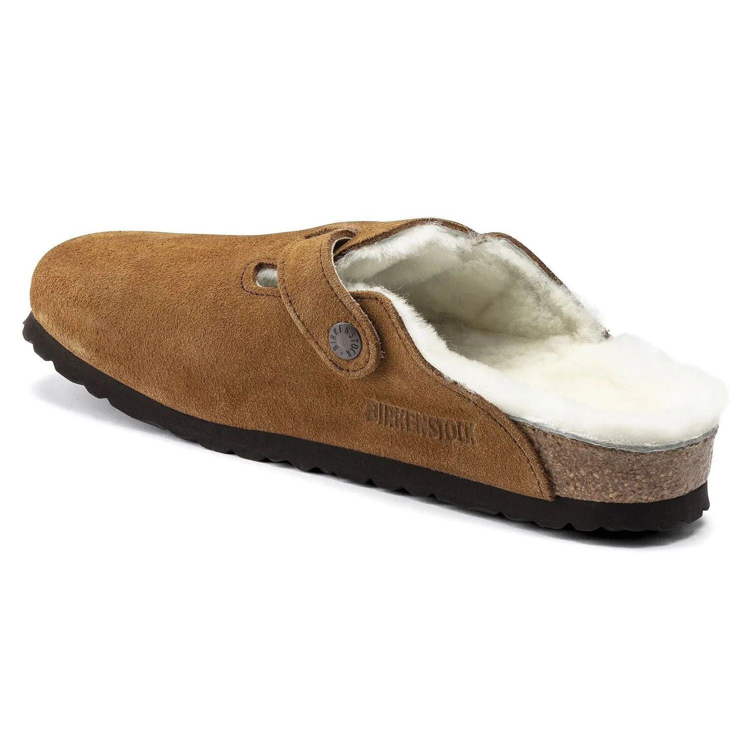Birkenstock Schuhe Boston Shearling Wildleder Leder Mink Regular