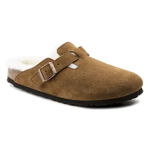 Birkenstock Schuhe Boston Shearling Wildleder Leder Mink Regular