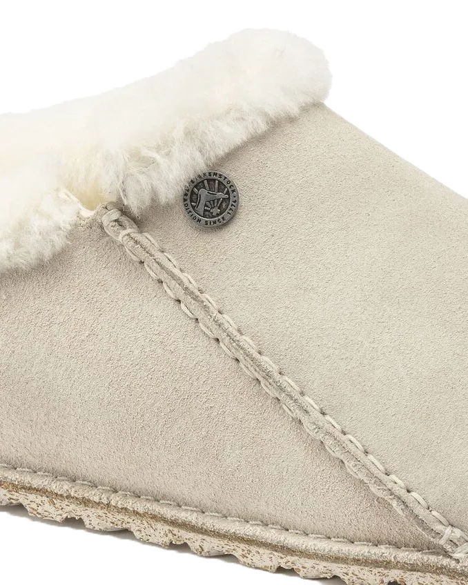 Birkenstock Schuhe Zermatt Premium Wildleder Pantoffel in Antik Weiß