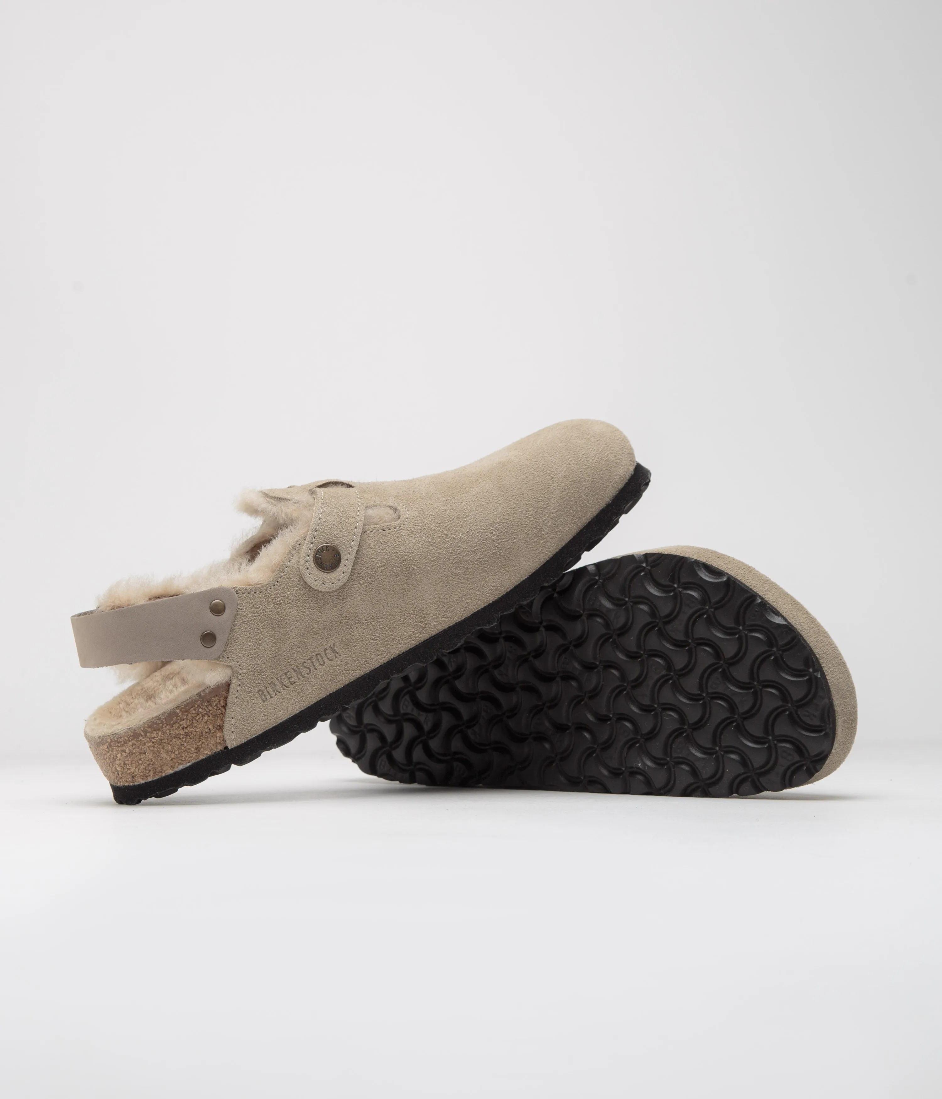 Birkenstock Tokio Shearling Sandalen - Taupe Birkenstock Schuhe