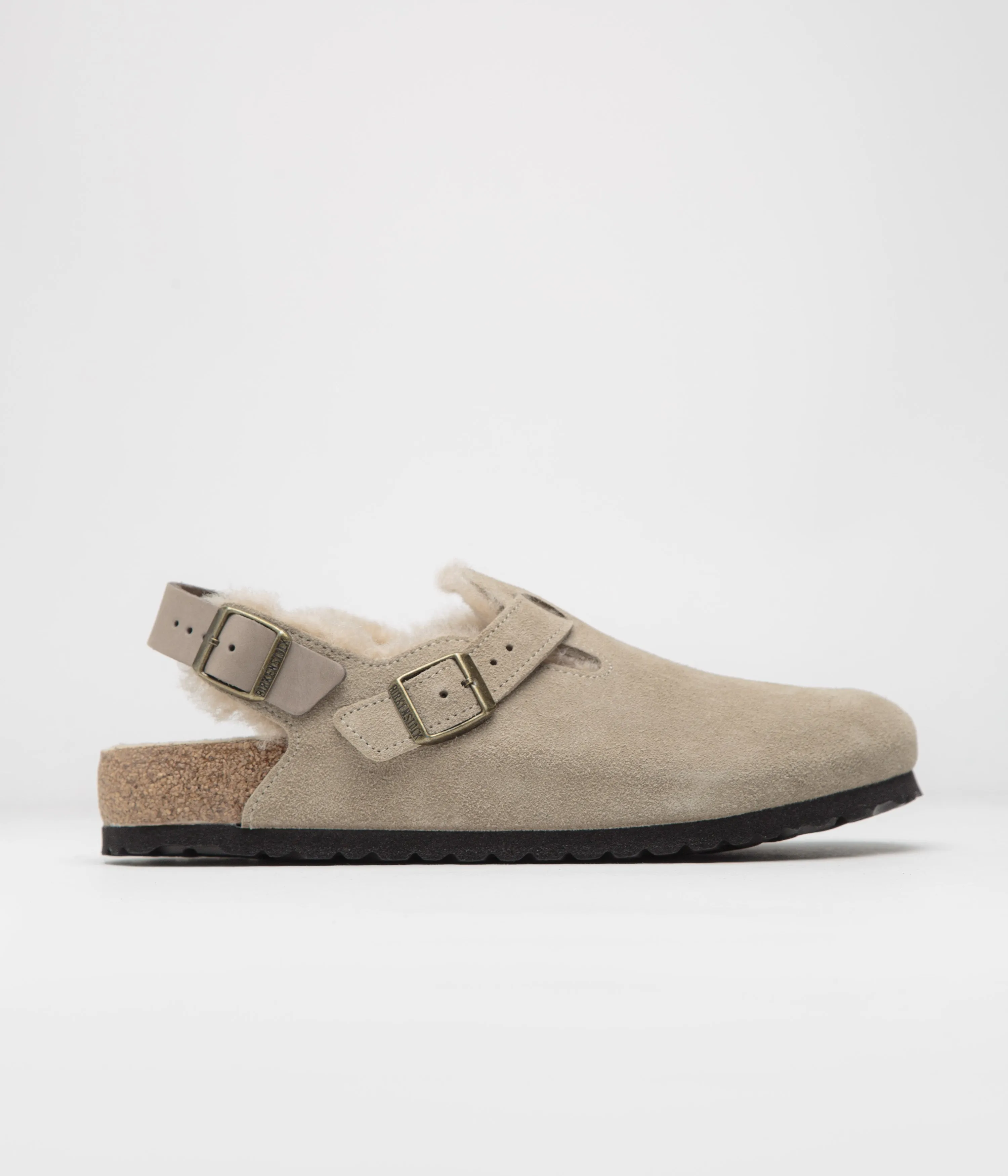 Birkenstock Tokio Shearling Sandalen - Taupe Birkenstock Schuhe