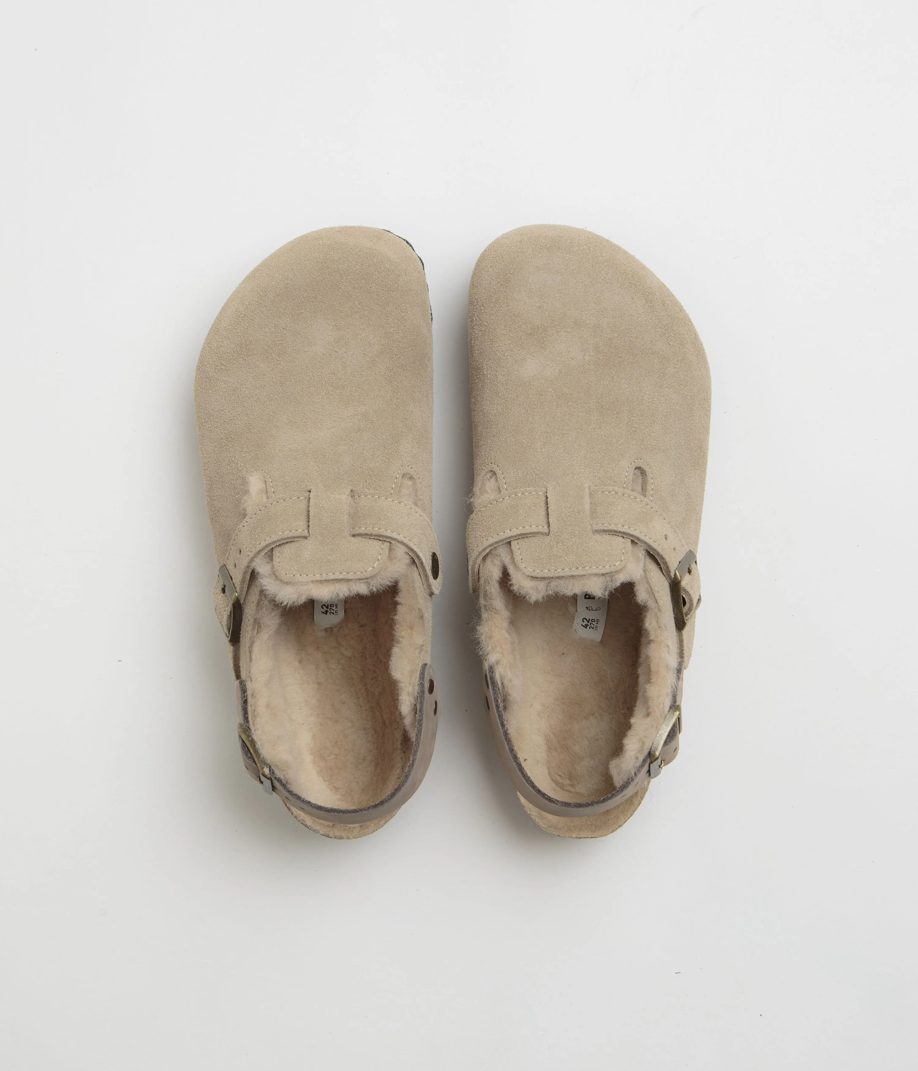 Birkenstock Tokio Shearling Sandalen - Taupe Birkenstock Schuhe