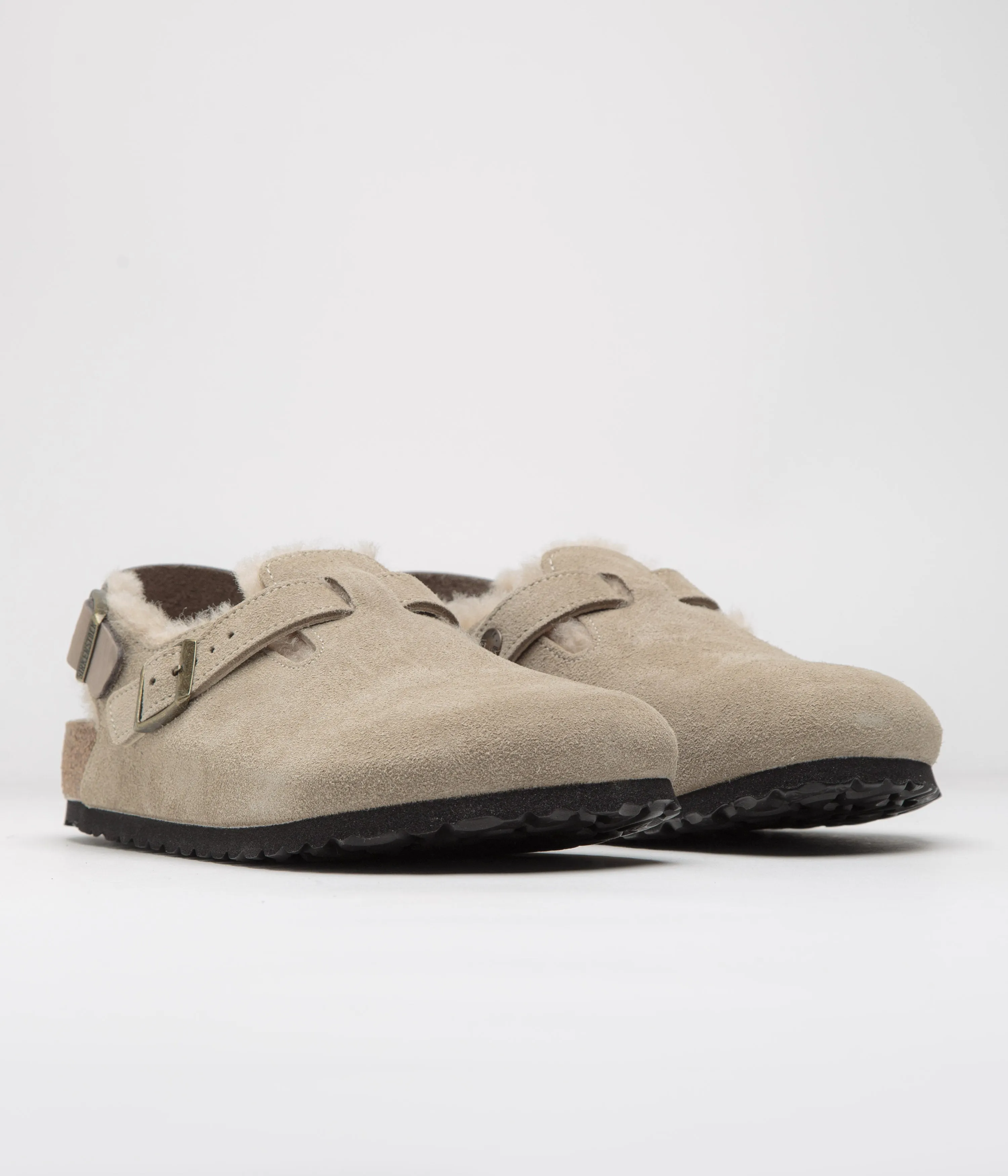 Birkenstock Tokio Shearling Sandalen - Taupe Birkenstock Schuhe