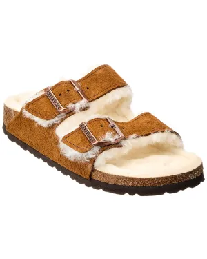 Birkenstock Damen Arizona Shearling Sandale in schmaler Ausführung