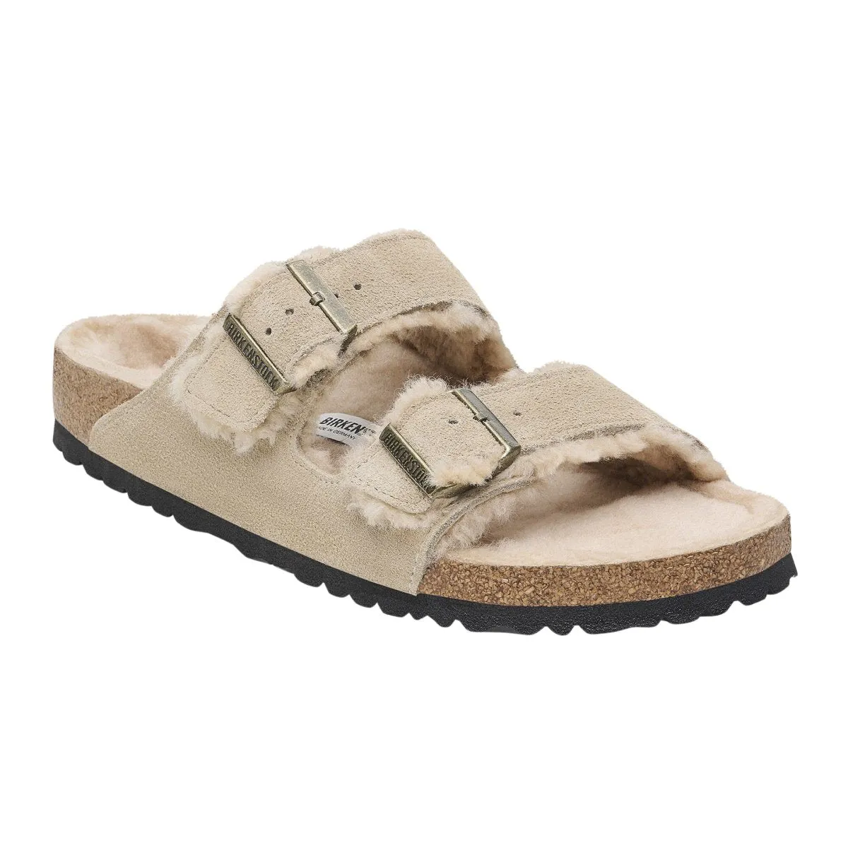 Birkenstock Damen Arizona Shearling Wildleder Leder in Taube