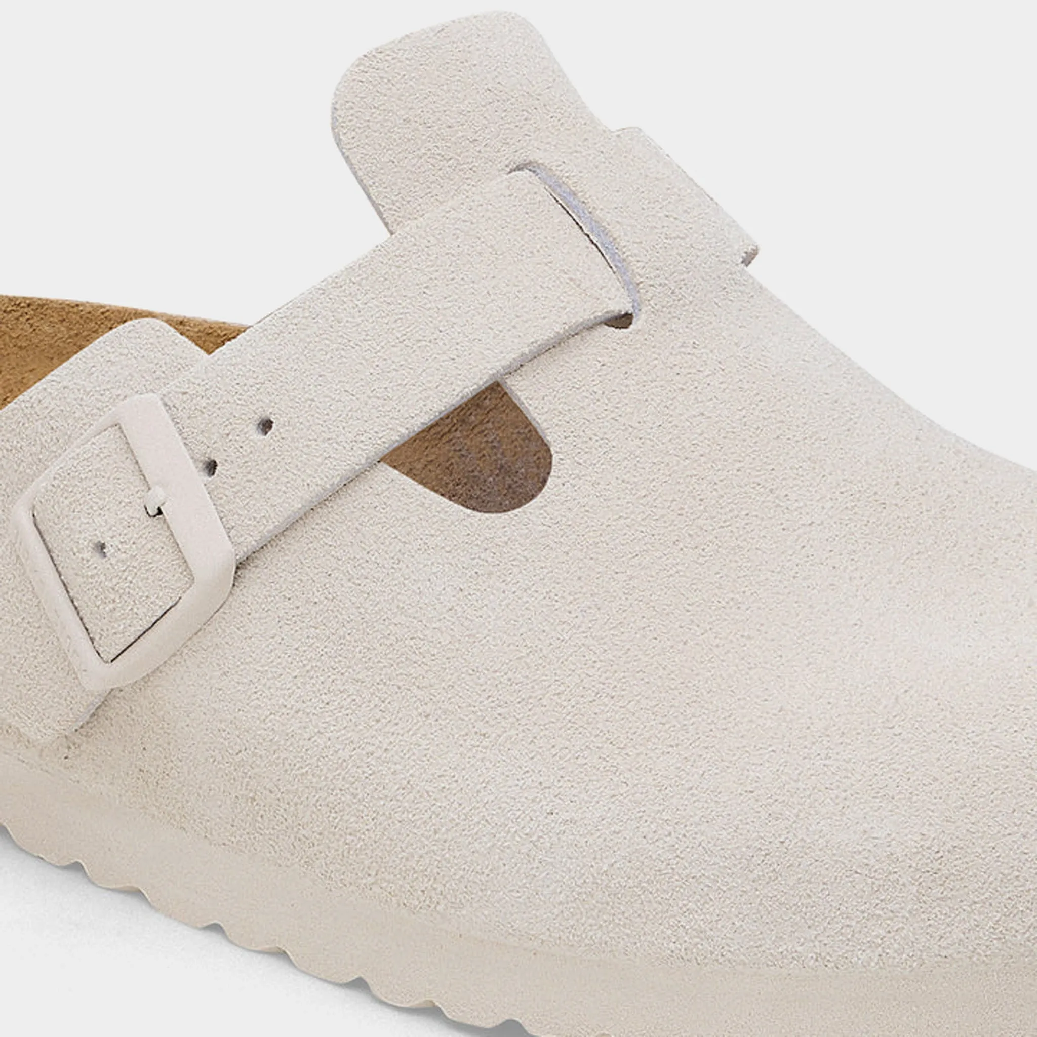 Birkenstock Damen Boston Wildleder / Antik Weiß Birkenstock Schuhe